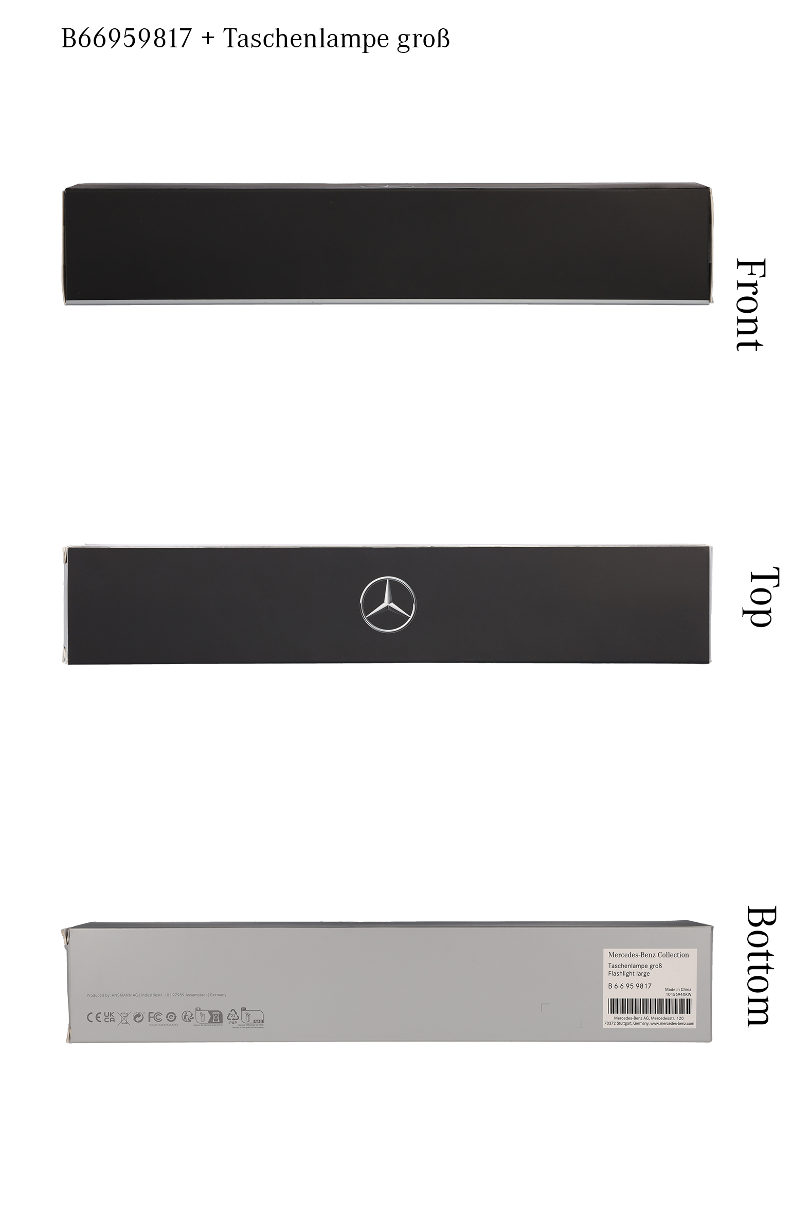 LED-ficklampa, stor - svart, Aluminium, Ansmann