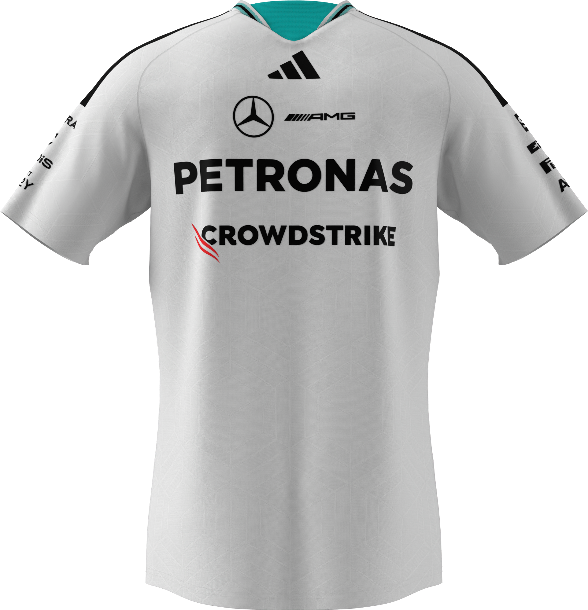 T-shirt herrar, Fahrer Authentic, Mercedes-AMG F1 - vit, L