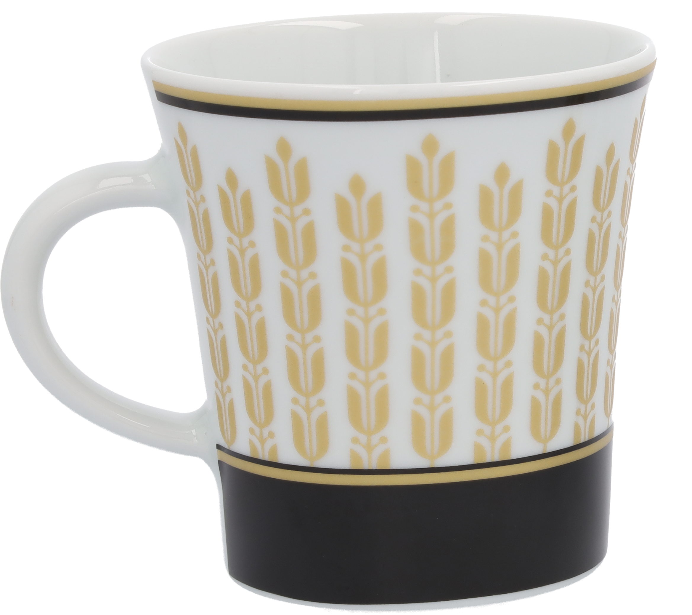 Kaffemugg - svart / vit / guldfärgad, Porslin, 300 ml, Kahla