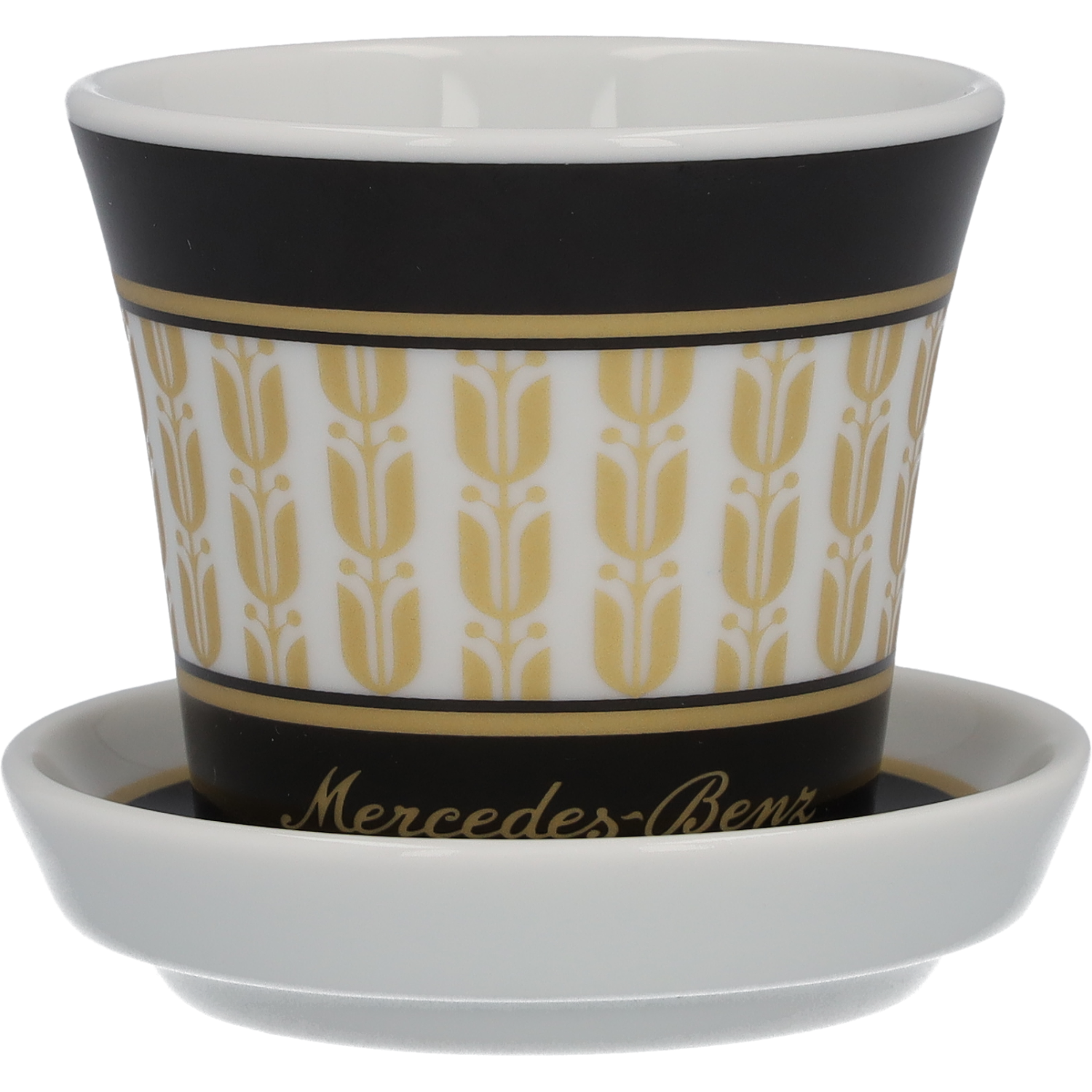 Espressokoppar, Set, 4-delat - svart / vit / guldfärgad, Porslin, 90 ml, Kahla