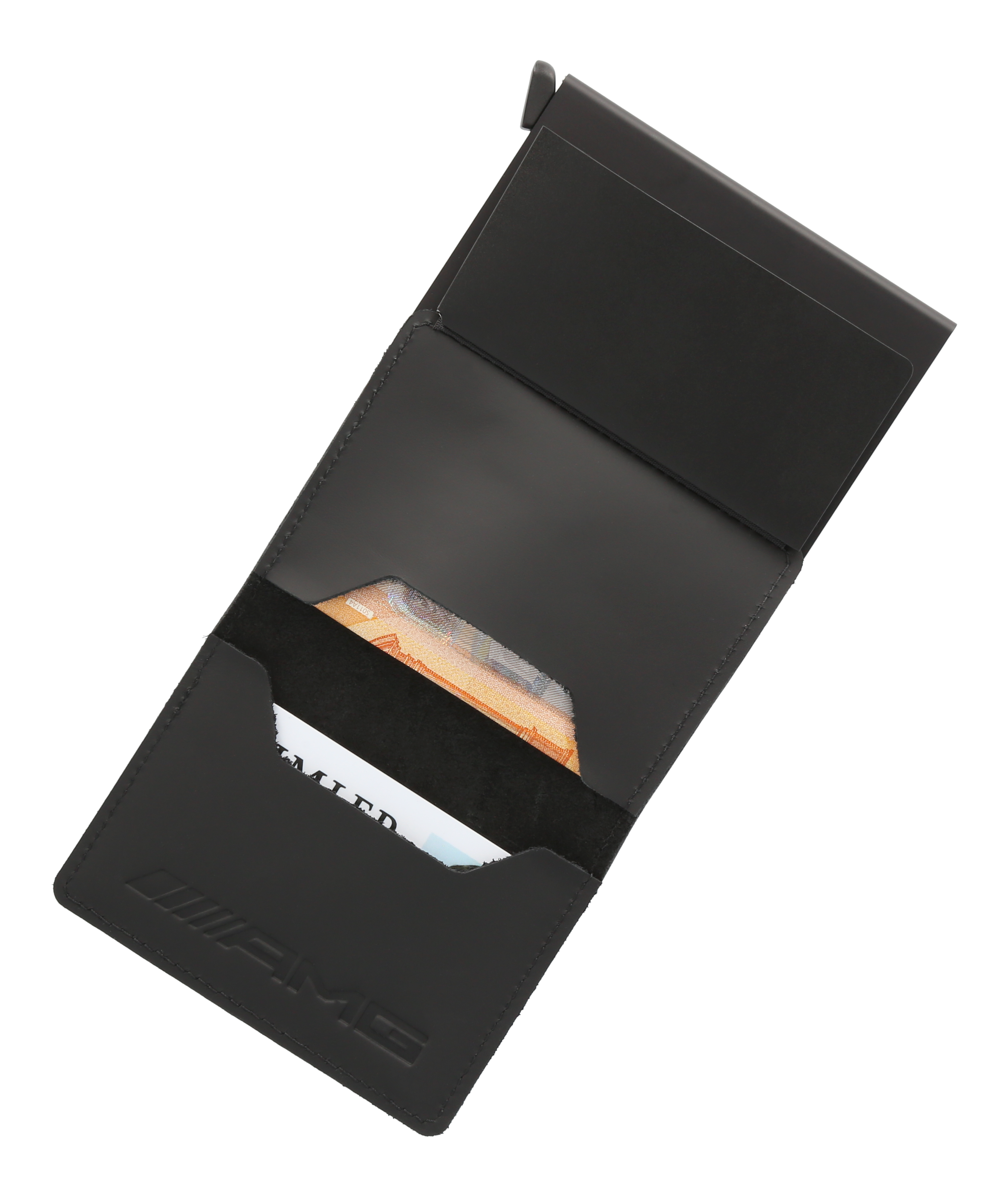 AMG Slimwallet - svart, Nötskinn