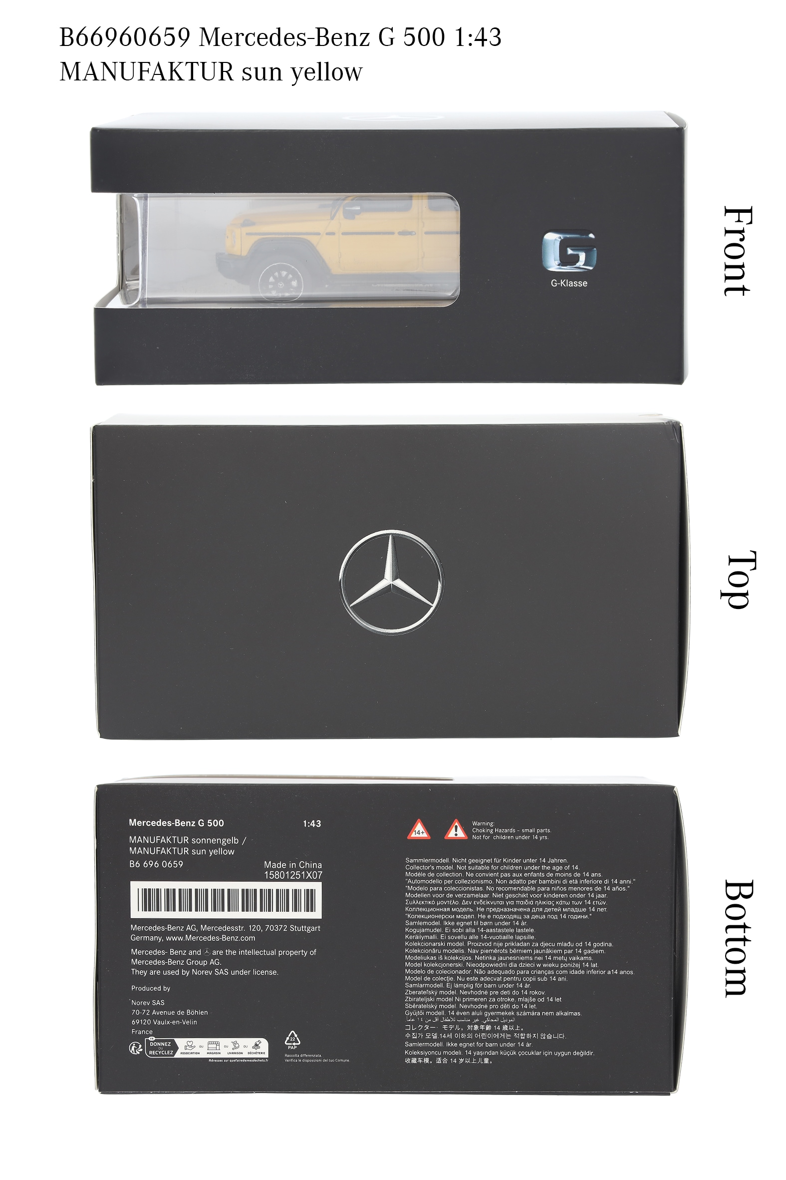 G-Class, Terrängbil, AMG Line, W465 - MANUFAKTUR solgul solid, Norev, 1:43