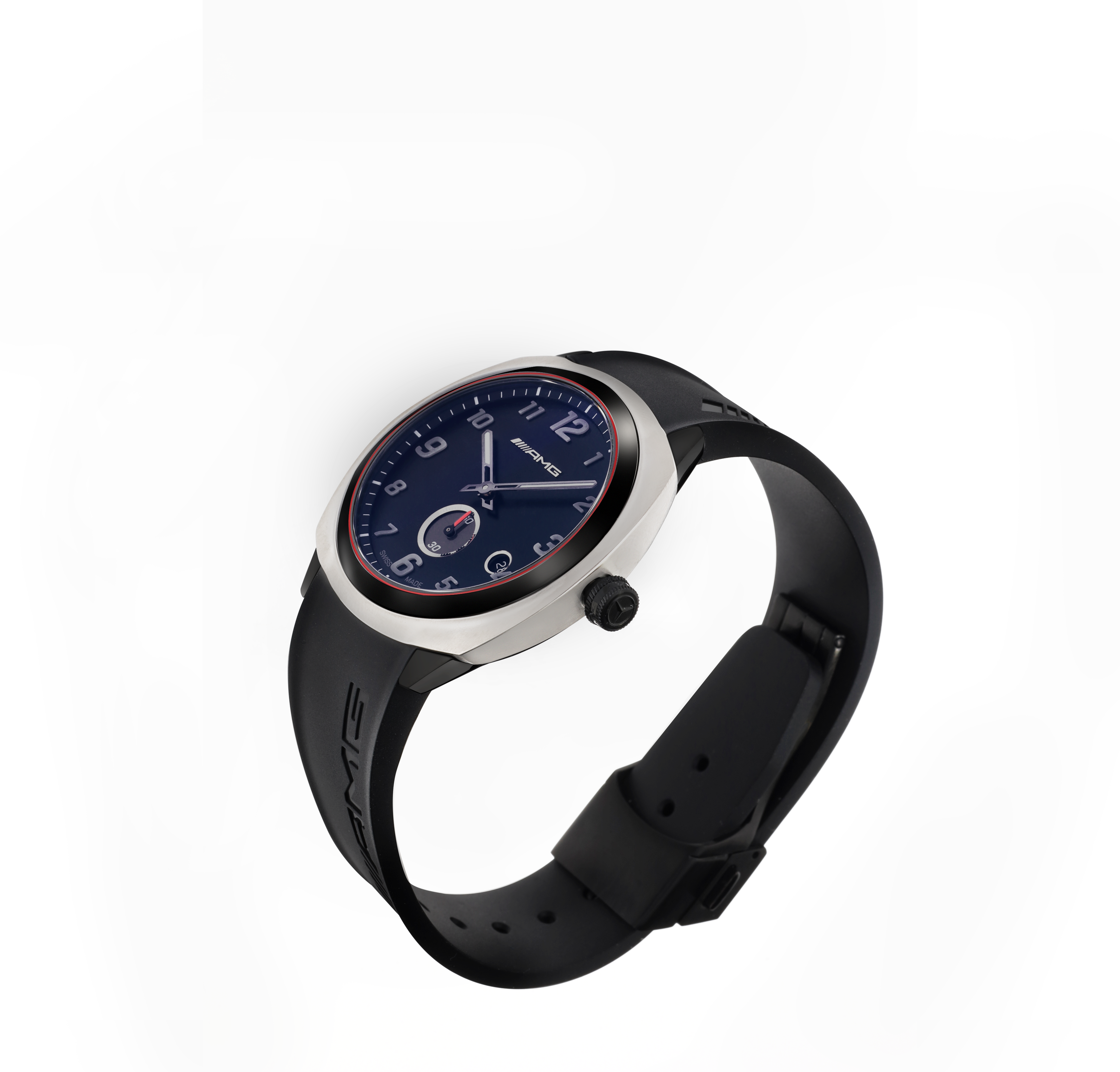 Armbandsur, Unisex, AMG, Essentials - svart / antracit / röd, Rostfritt stål / Titan / Kautschuk