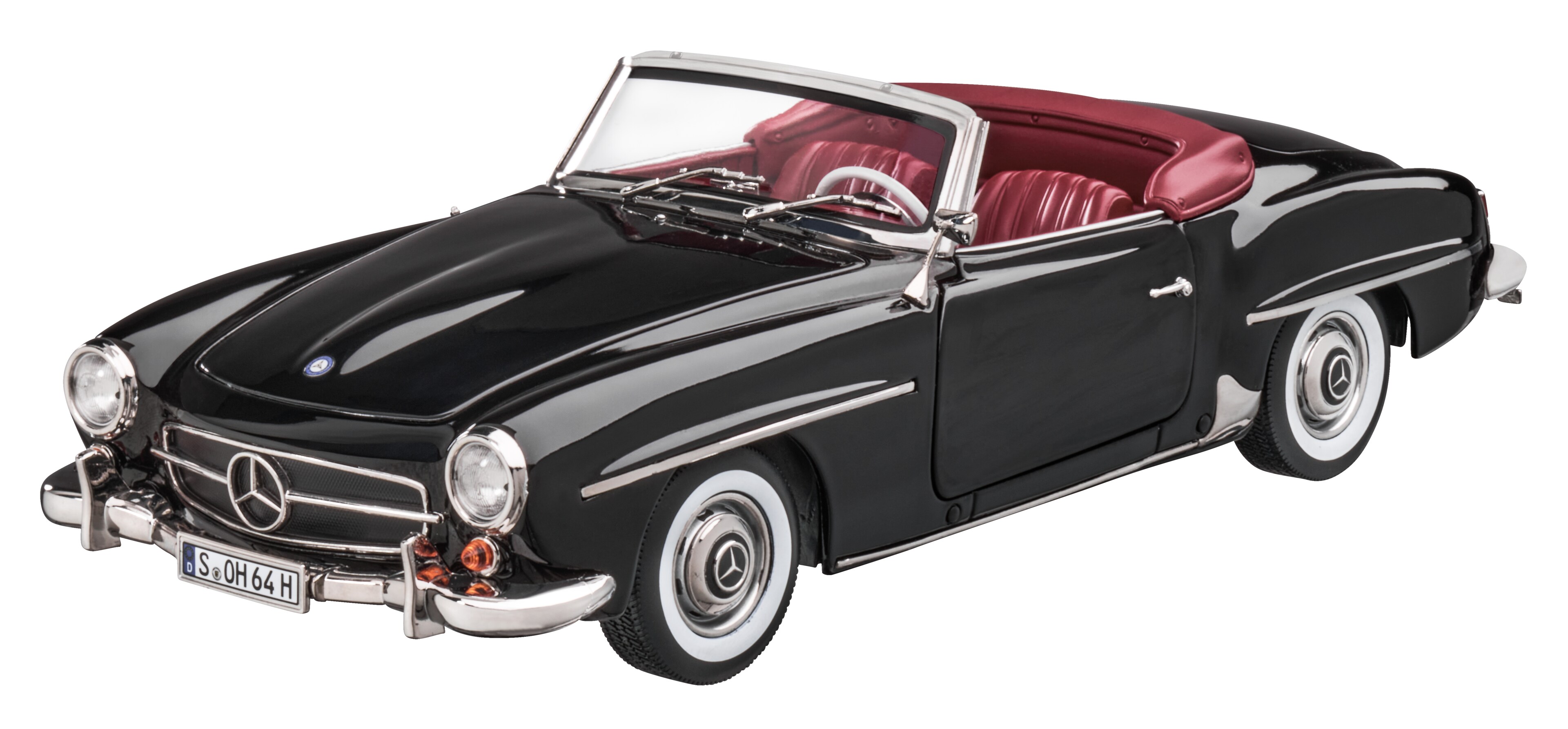 190 SL Roadster W 121 (1954–1963) - svart, Norev, 1:18