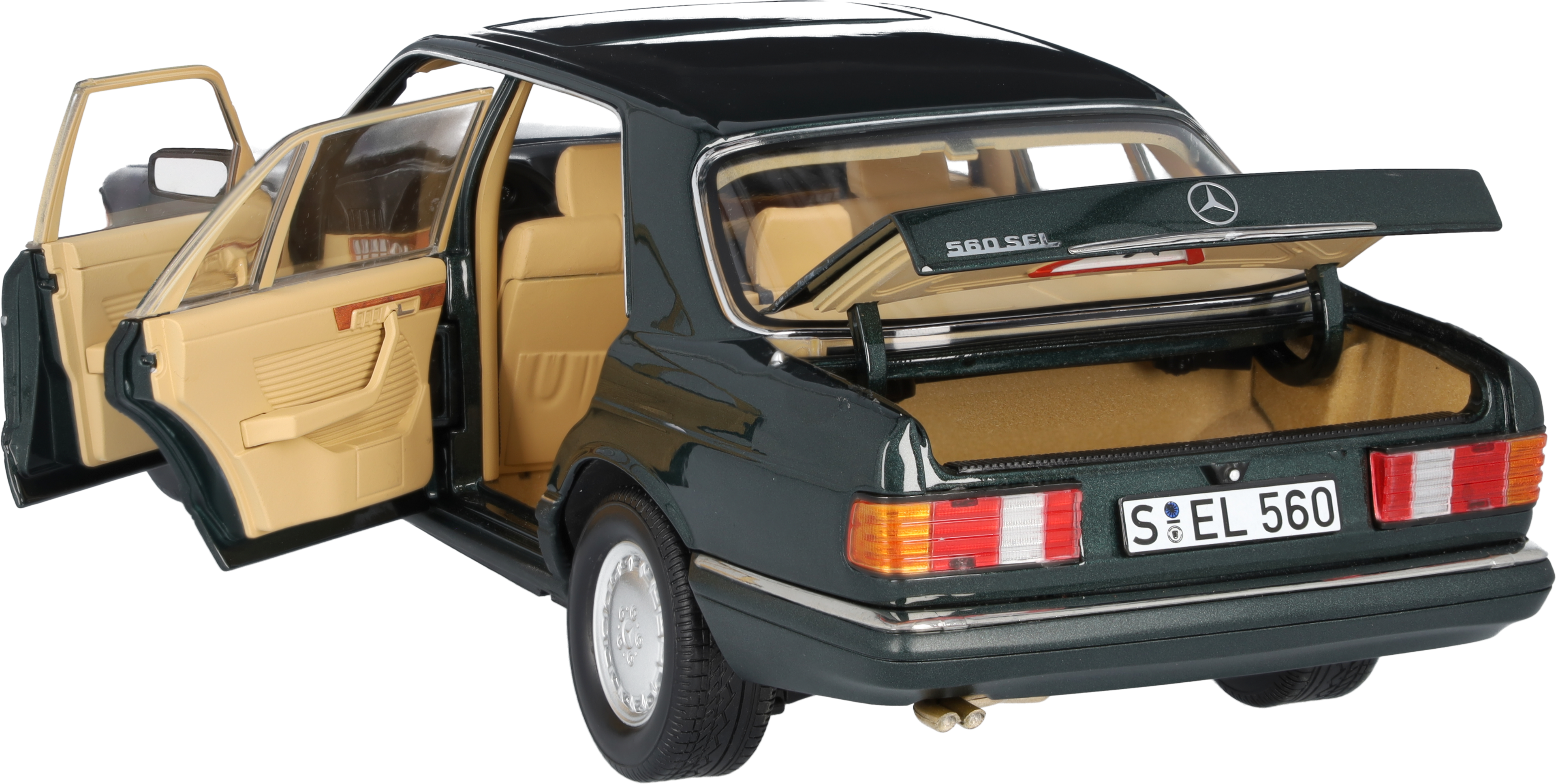 560 SEL V 126 (1985–1991) - malakitgrön, Norev, 1:18