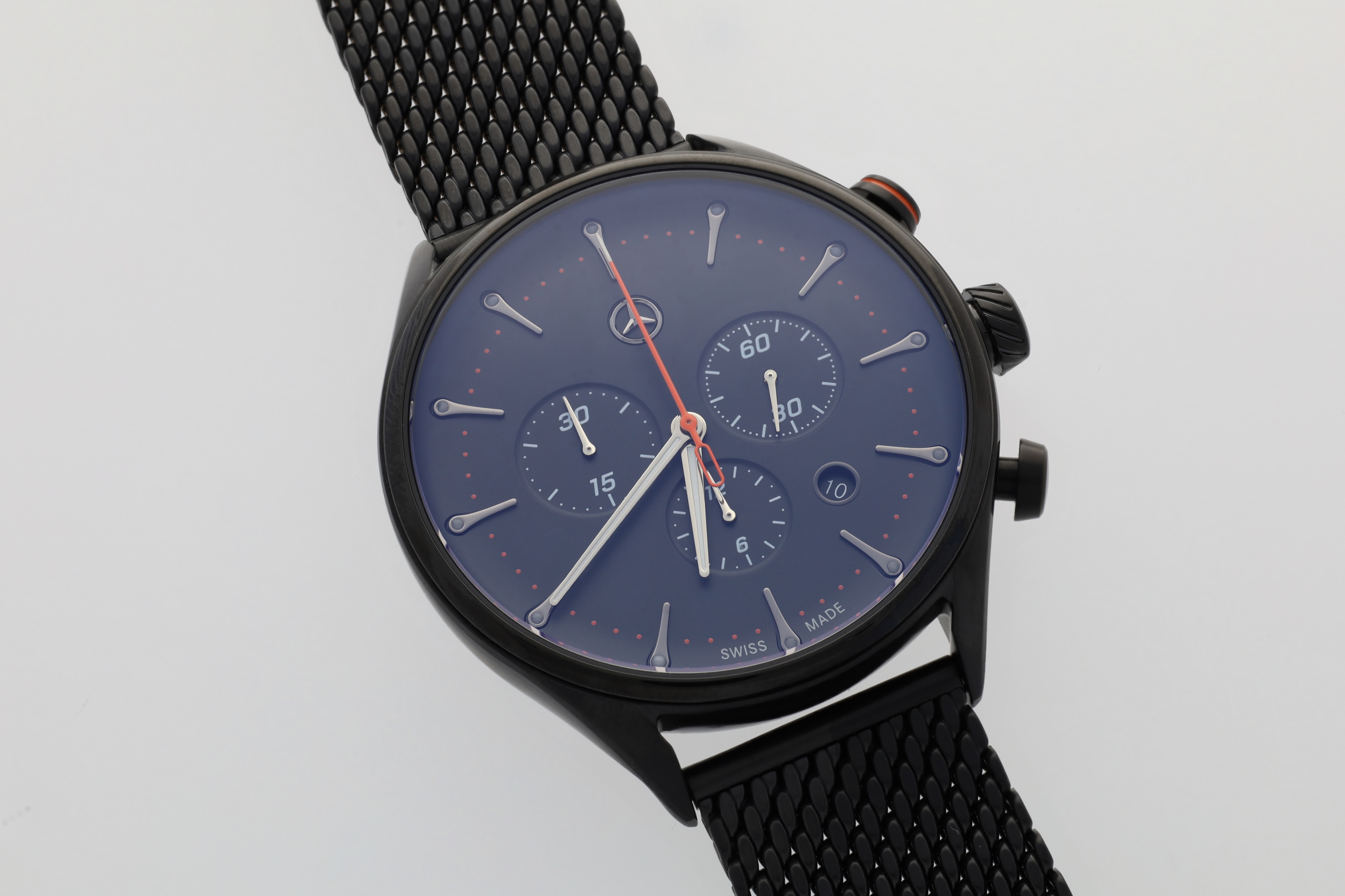 Armbandsur herr, Sport Fashion - svart / orange, Rostfritt stål