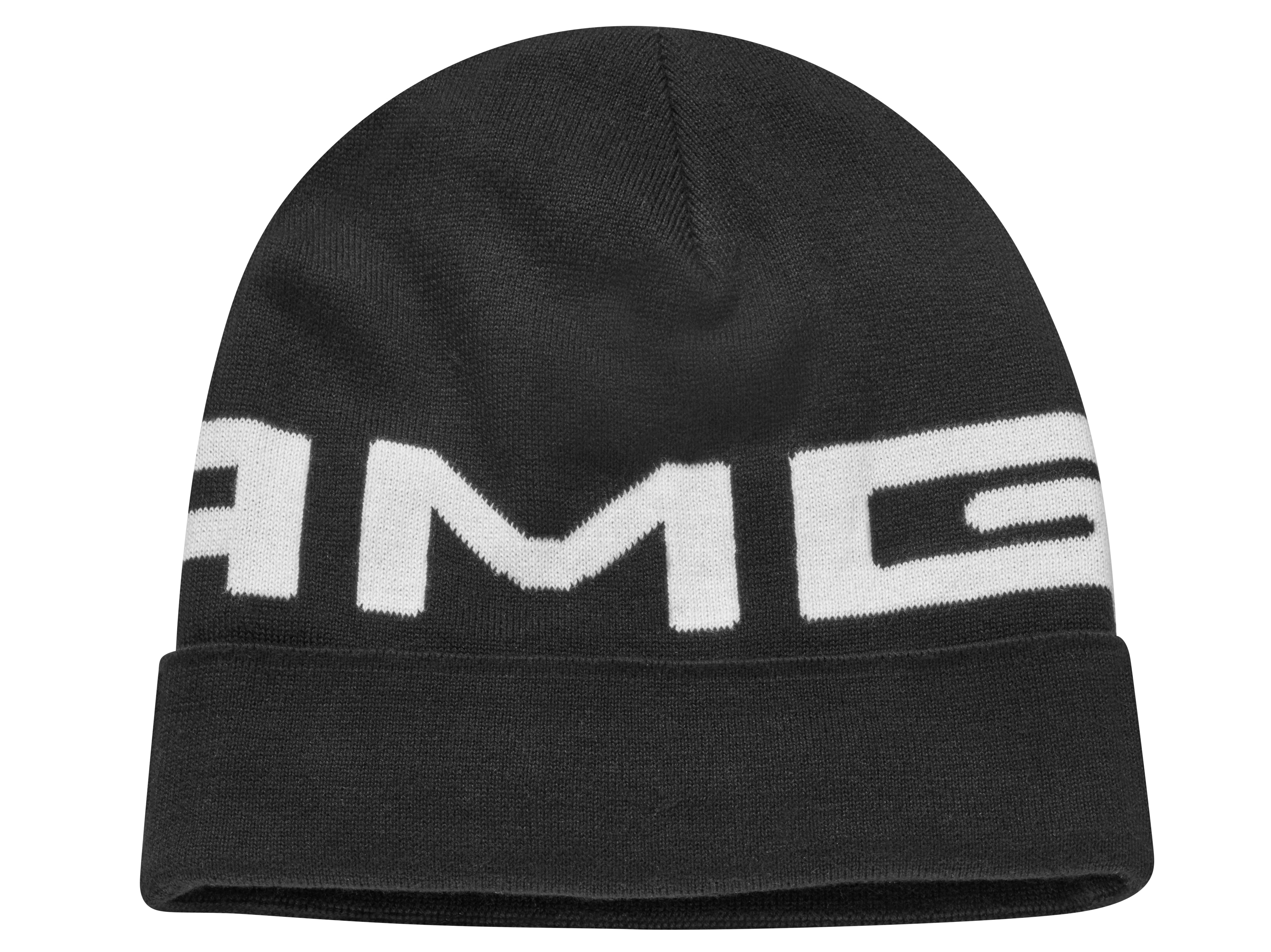 Stickad mössa AMG - svart, Bomull