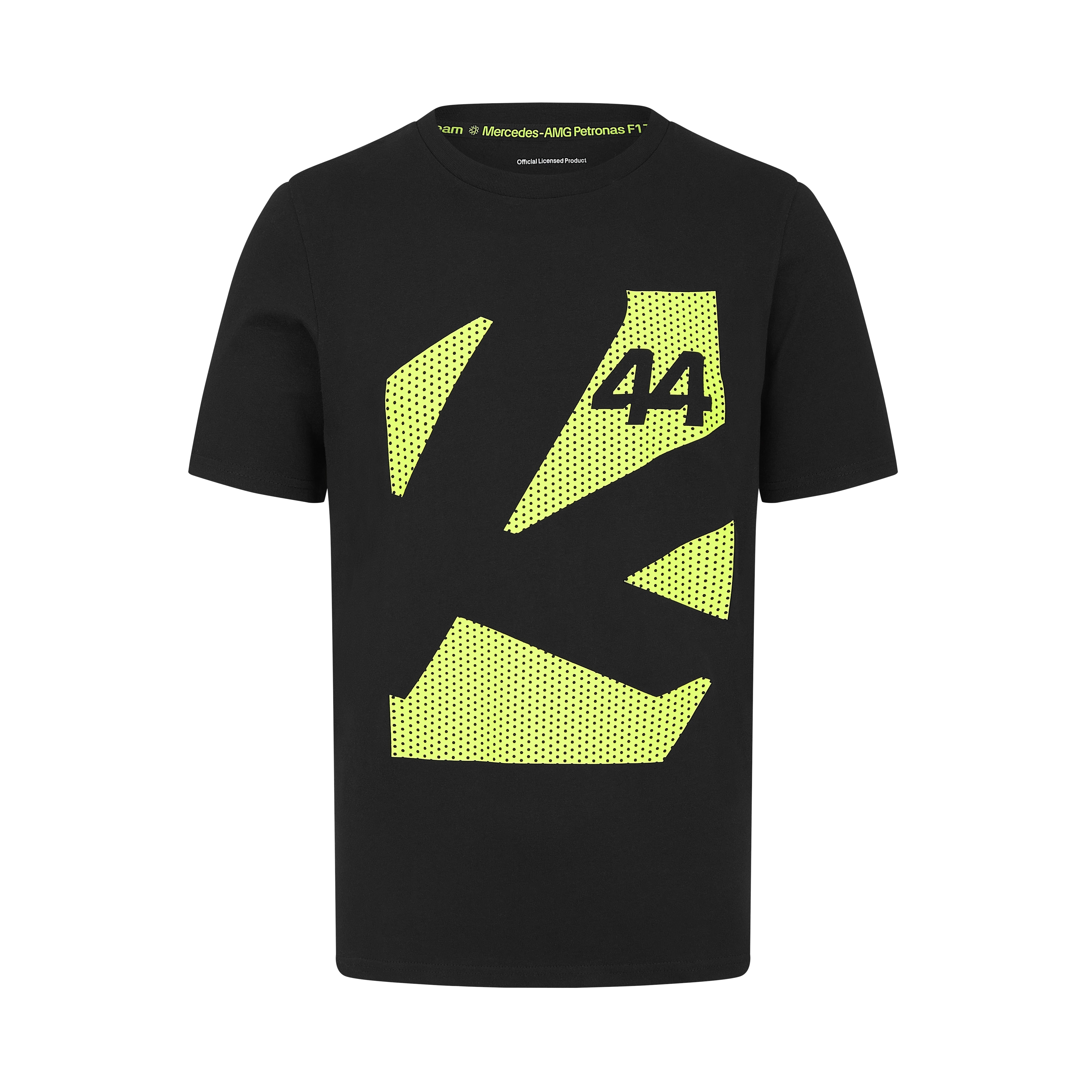 T-shirt unisex, Hamilton, Mercedes-AMG F1 - svart / gul, M