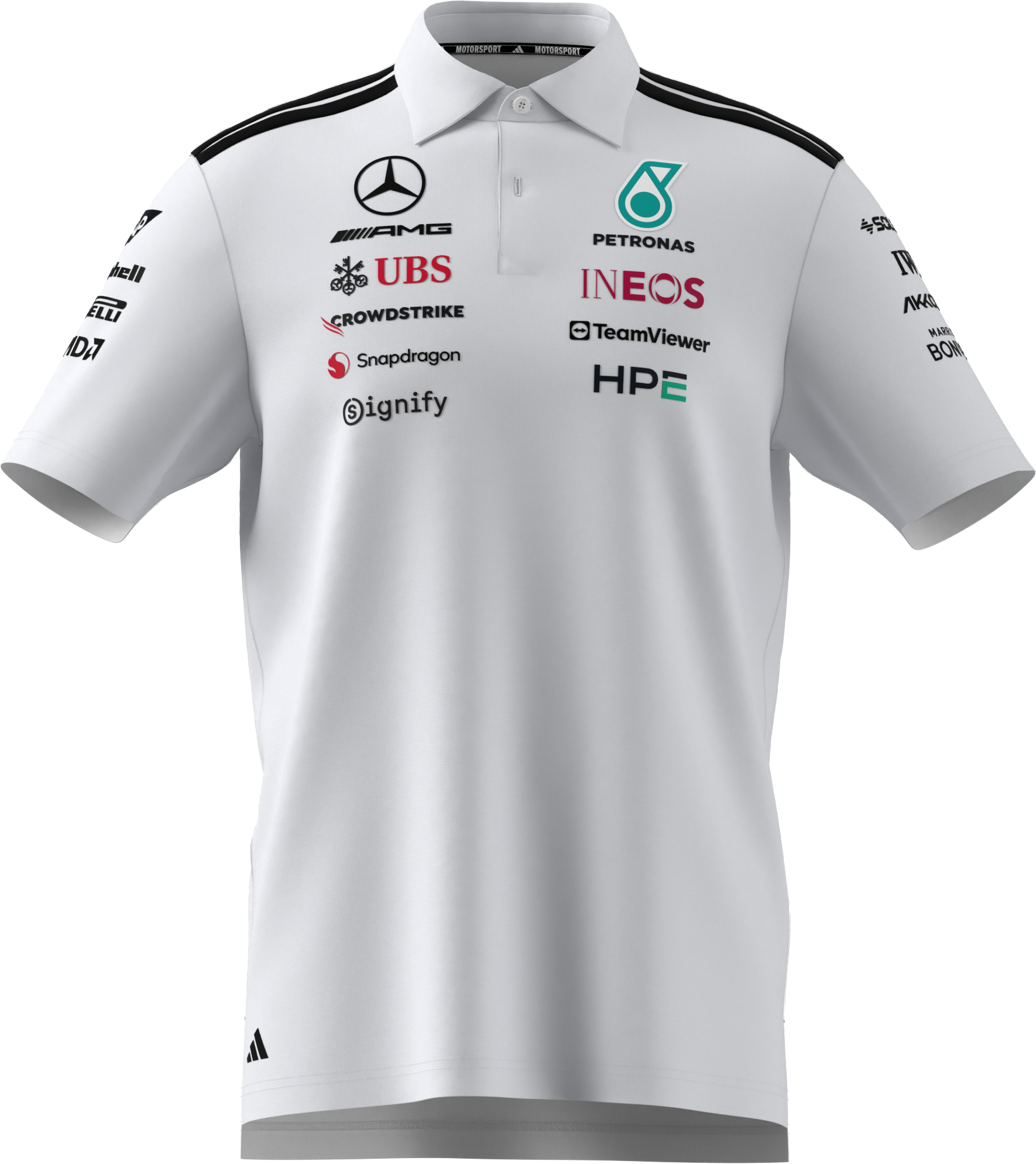 Pikétröja, herr, Team, Mercedes-AMG F1 - vit, L