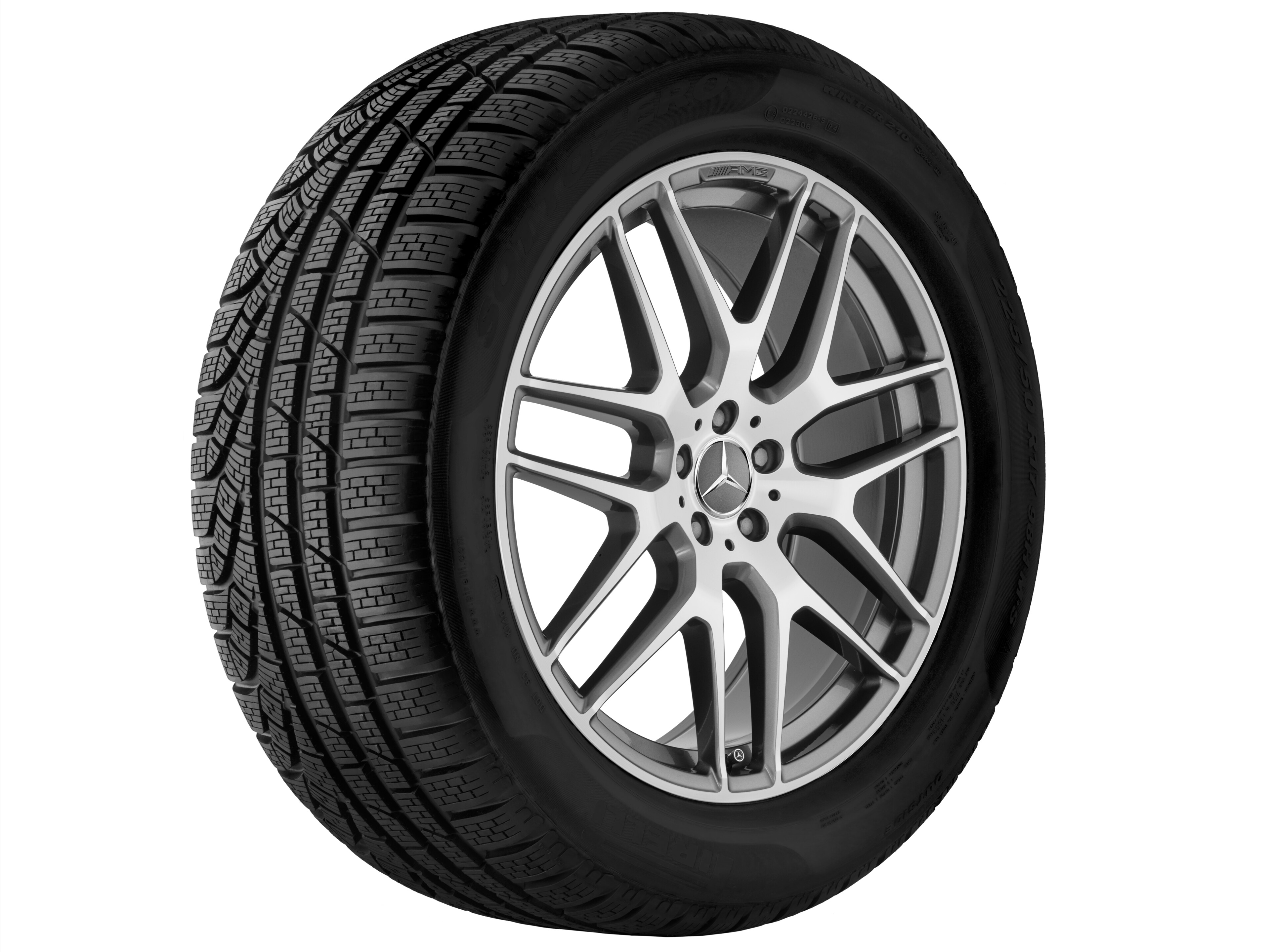 AMG lättmetallfälg, i kryssekerdesign, 53,3 cm (21 tum) - 10 J x 21 ET 46, titangrå, glanssvarvad