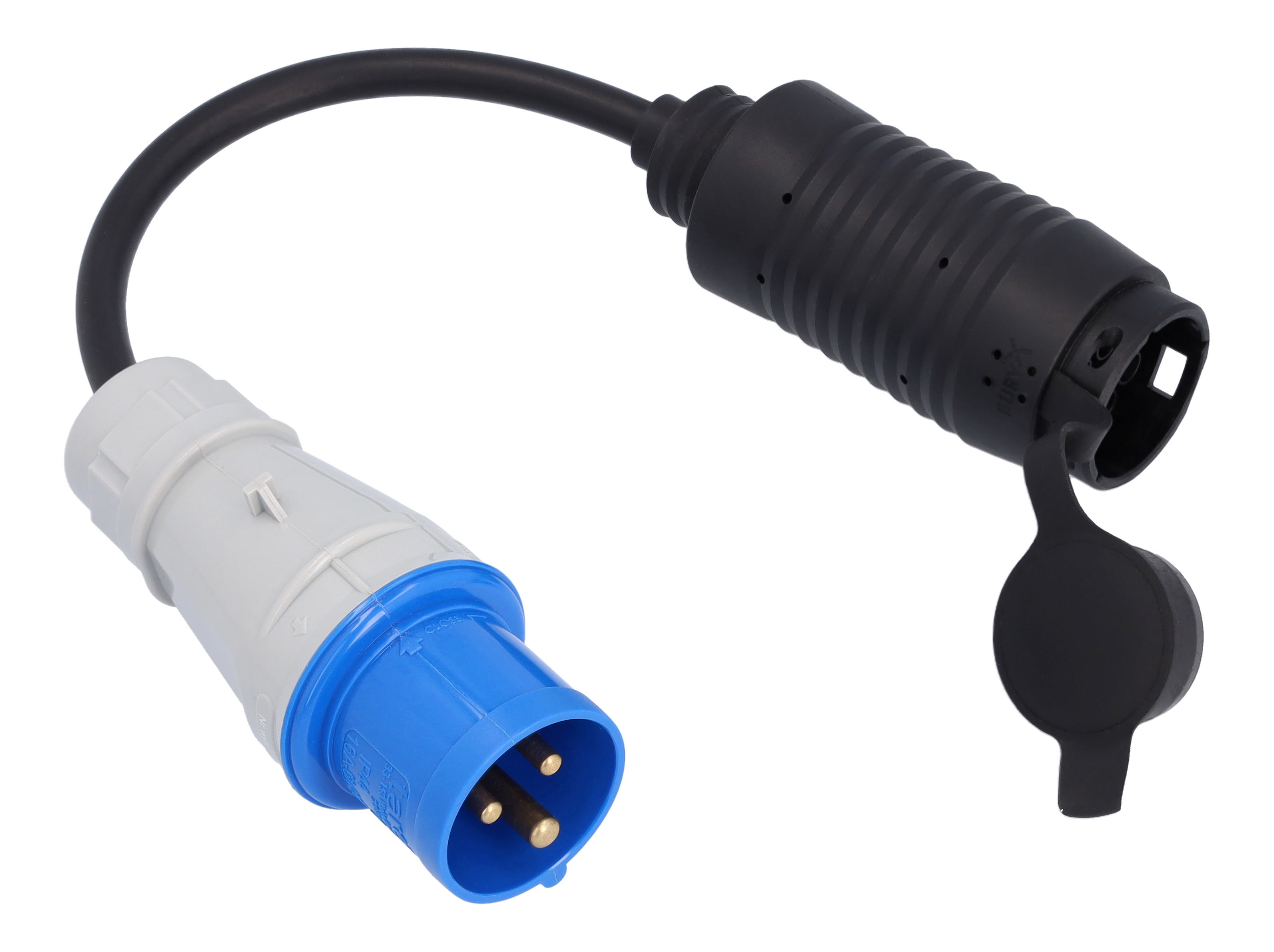 Flexibelt laddningssystem Pro, Adapter, CEE 16/1-fas - Plast, svart, Vänsterstyrda/högerstyrda bilar