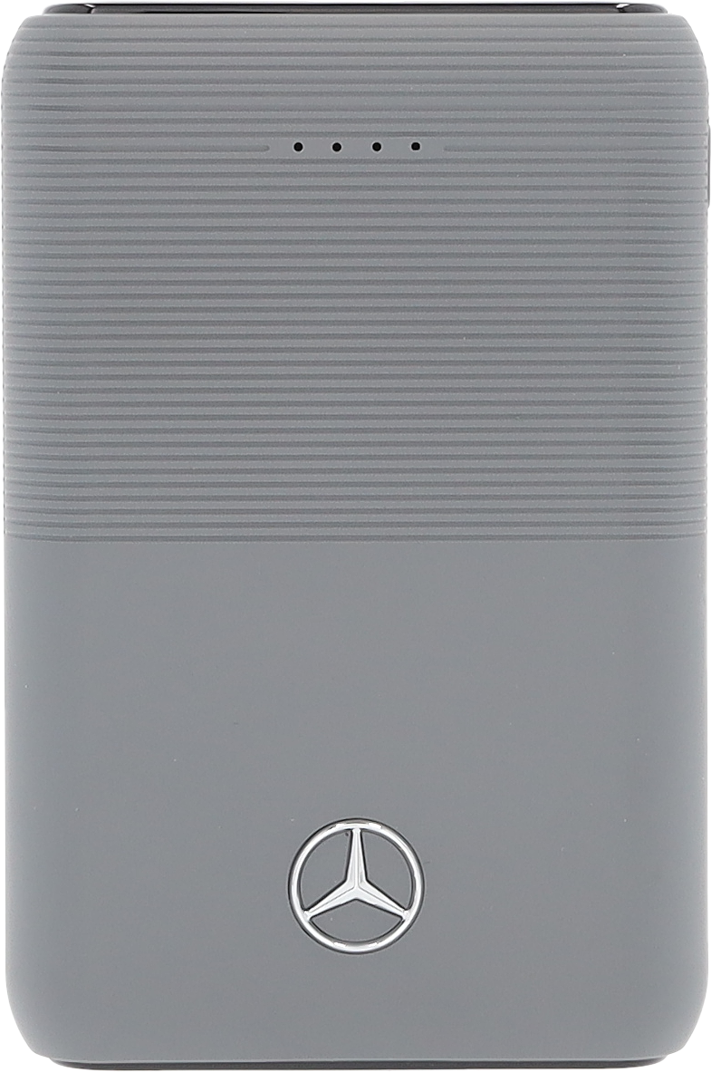 Powerbank, 10 000 mAh - grå, Plast