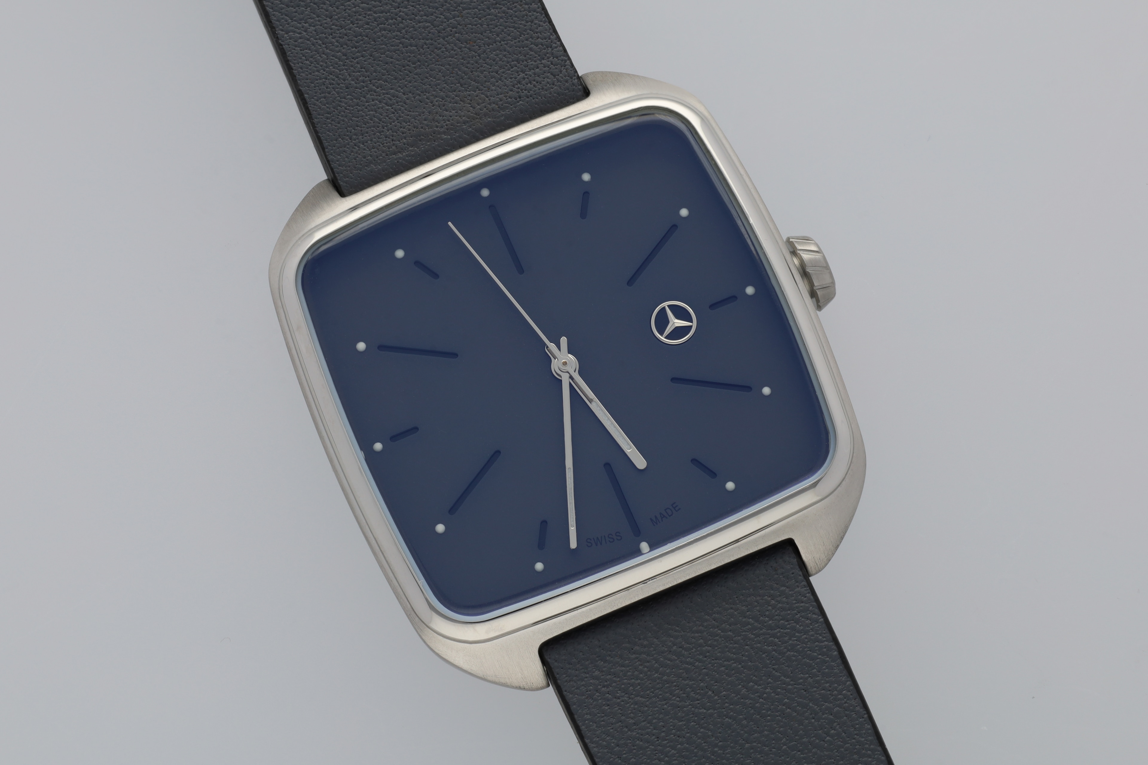 Armbandsur herr, Modern - antracit / silverfärg / svart, Rostfritt stål / Kalvskinn