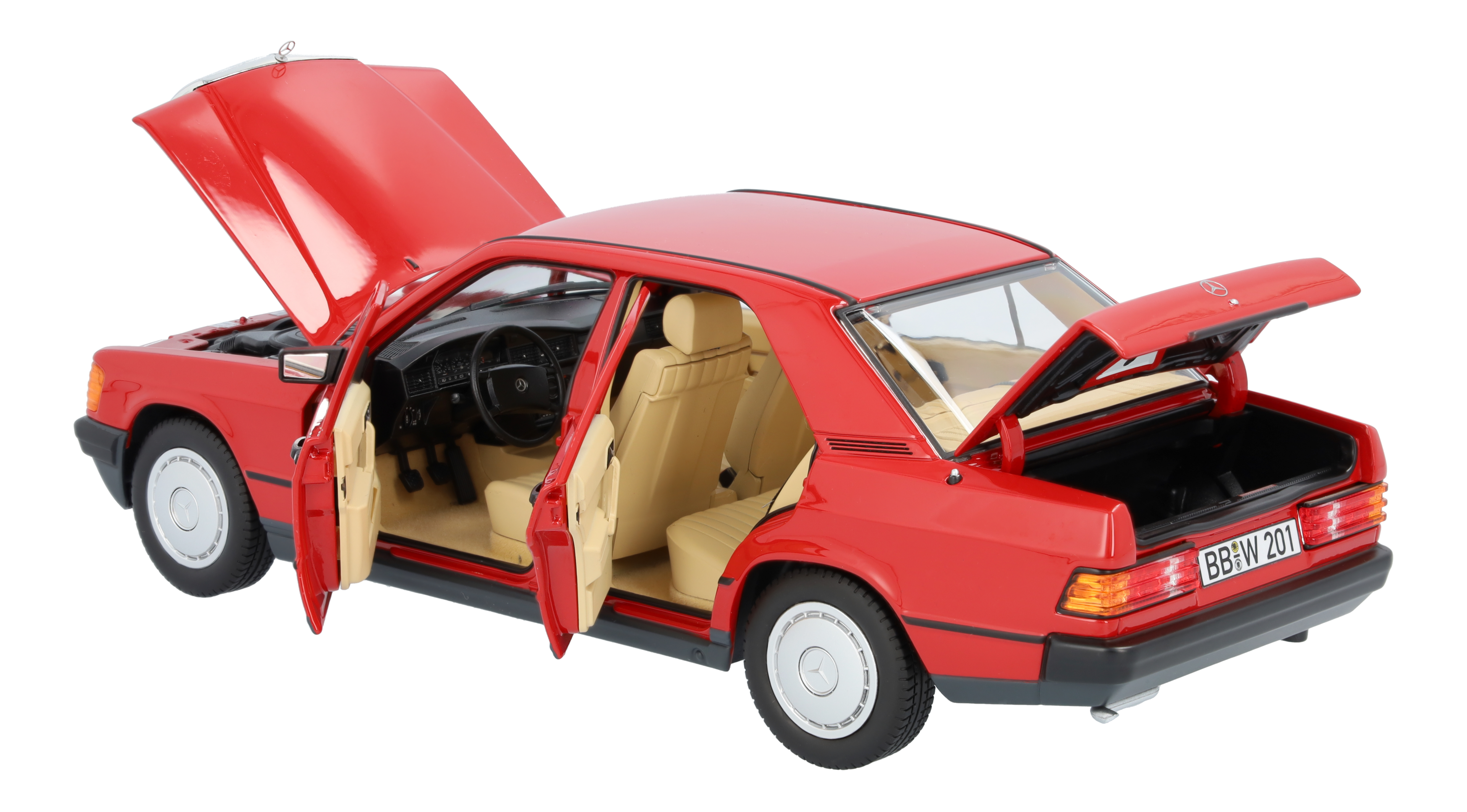 190 E W 201 (1982–1988) - röd, Norev, 1:18