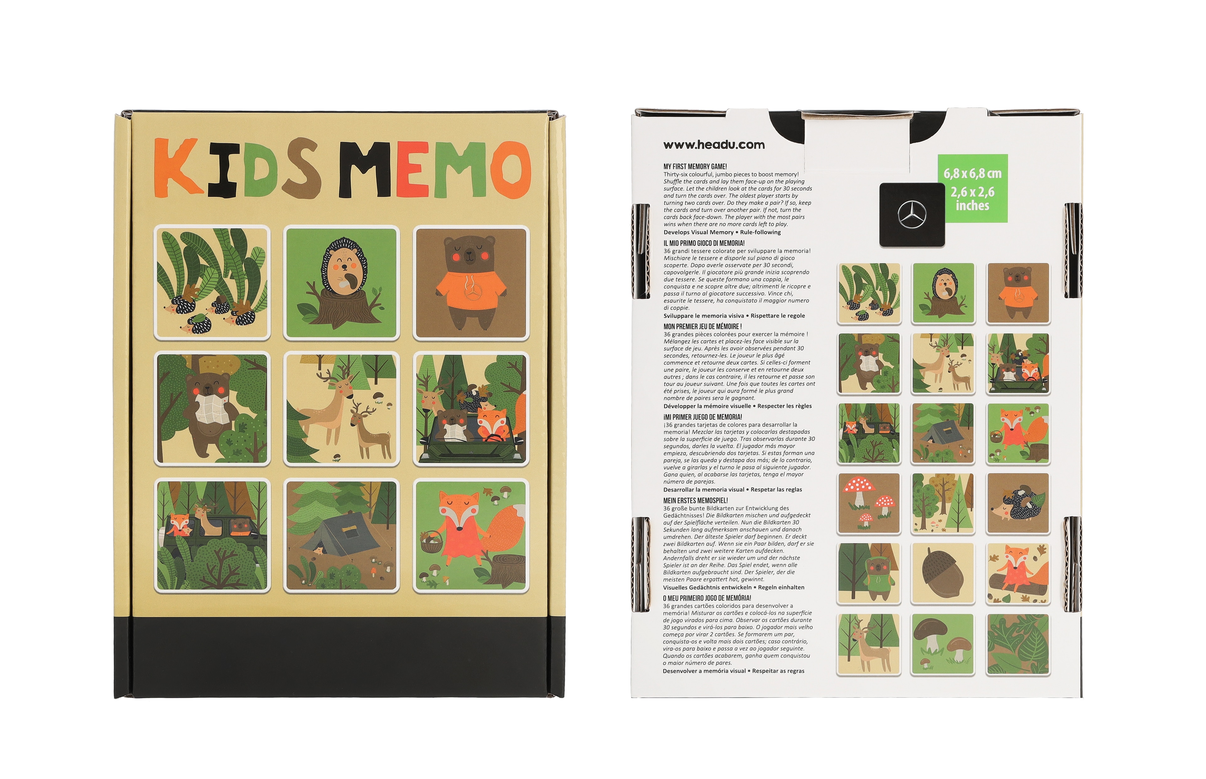 Kids memory, Skog - kulört, Papper, Headu