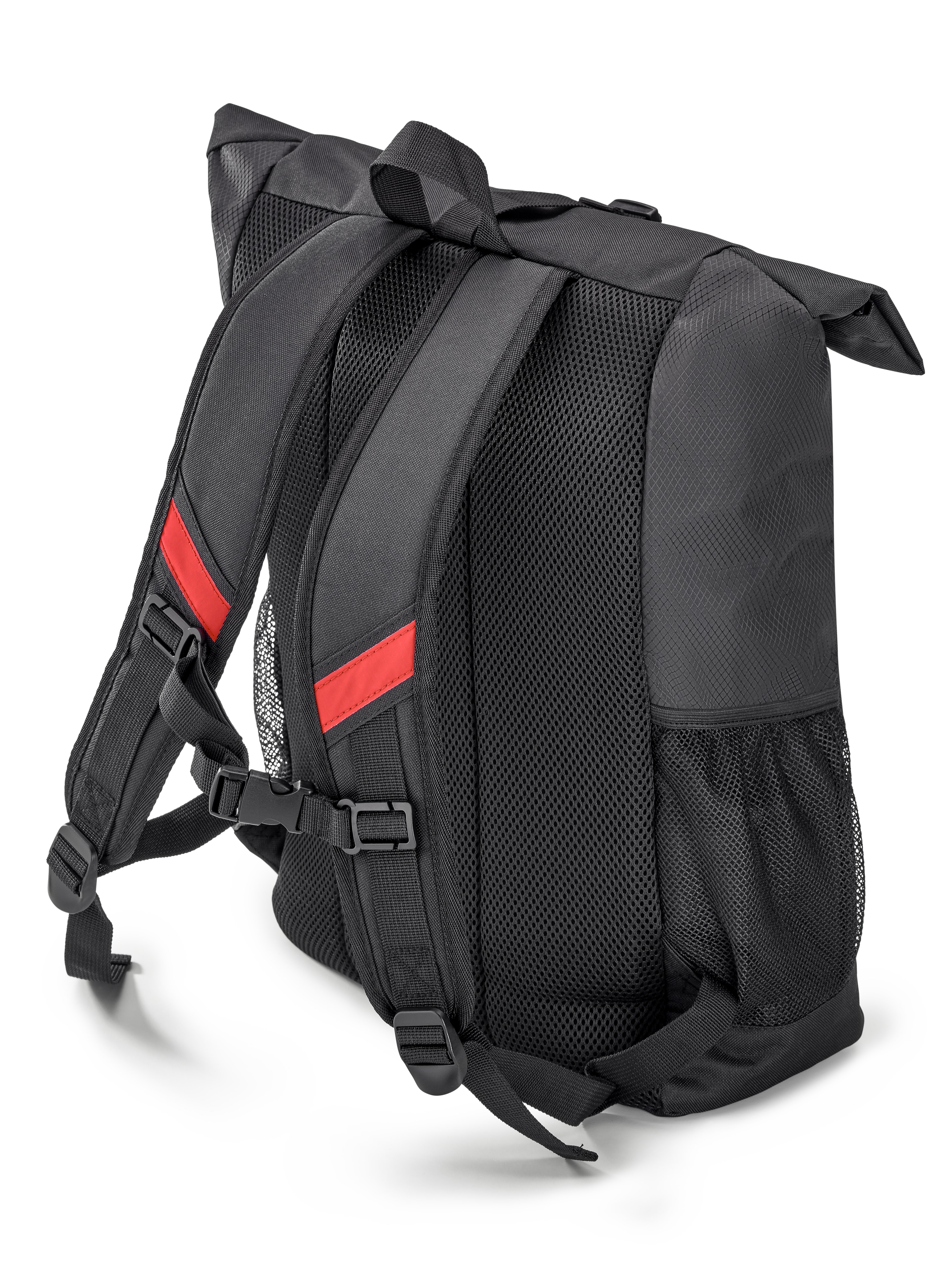 AMG ryggsäck, Rolltop - svart / röd, Polyester
