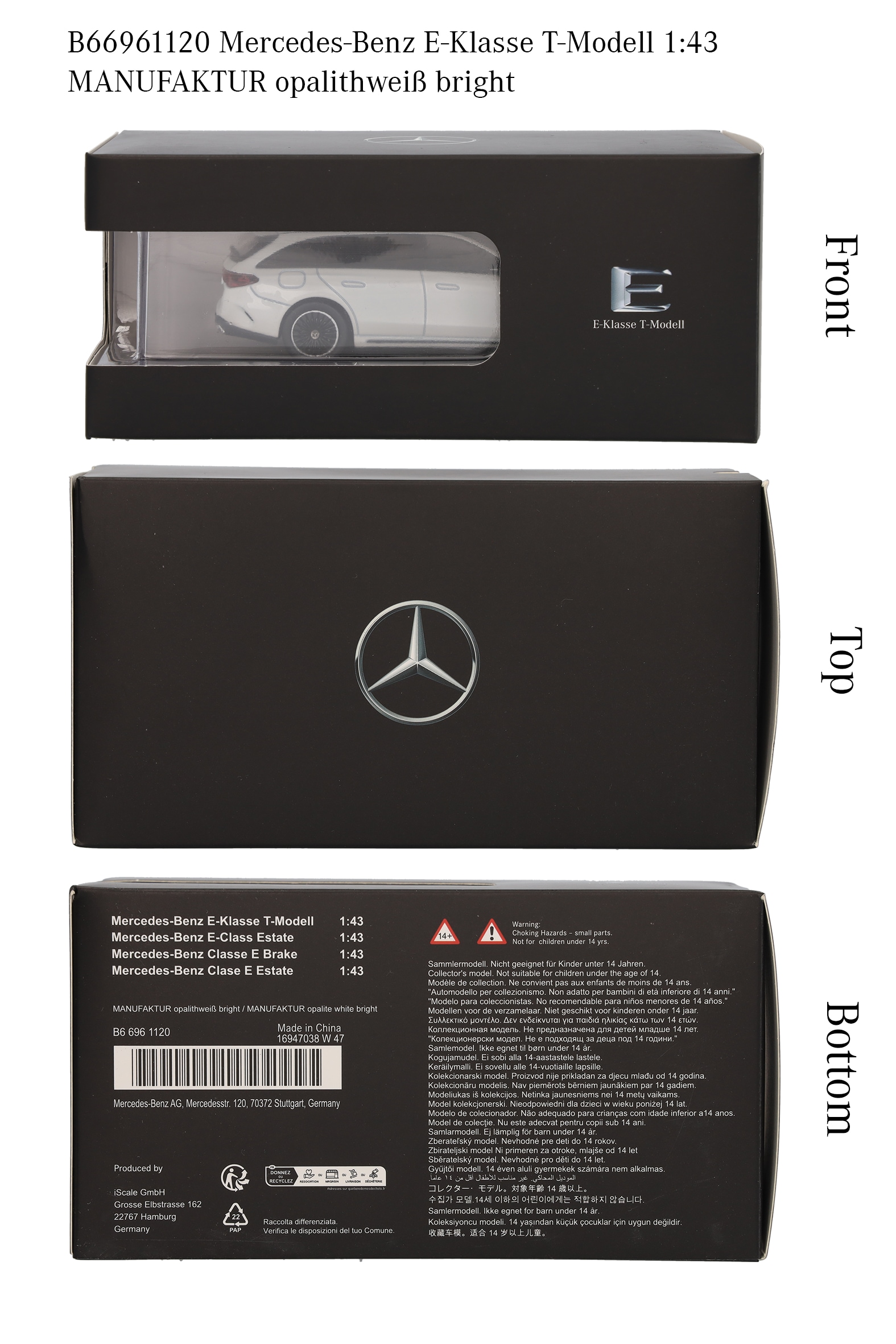 E-Klass, Kombi, AMG Line, S214 - G manufaktur opalitvit bright, iScale, 1:43