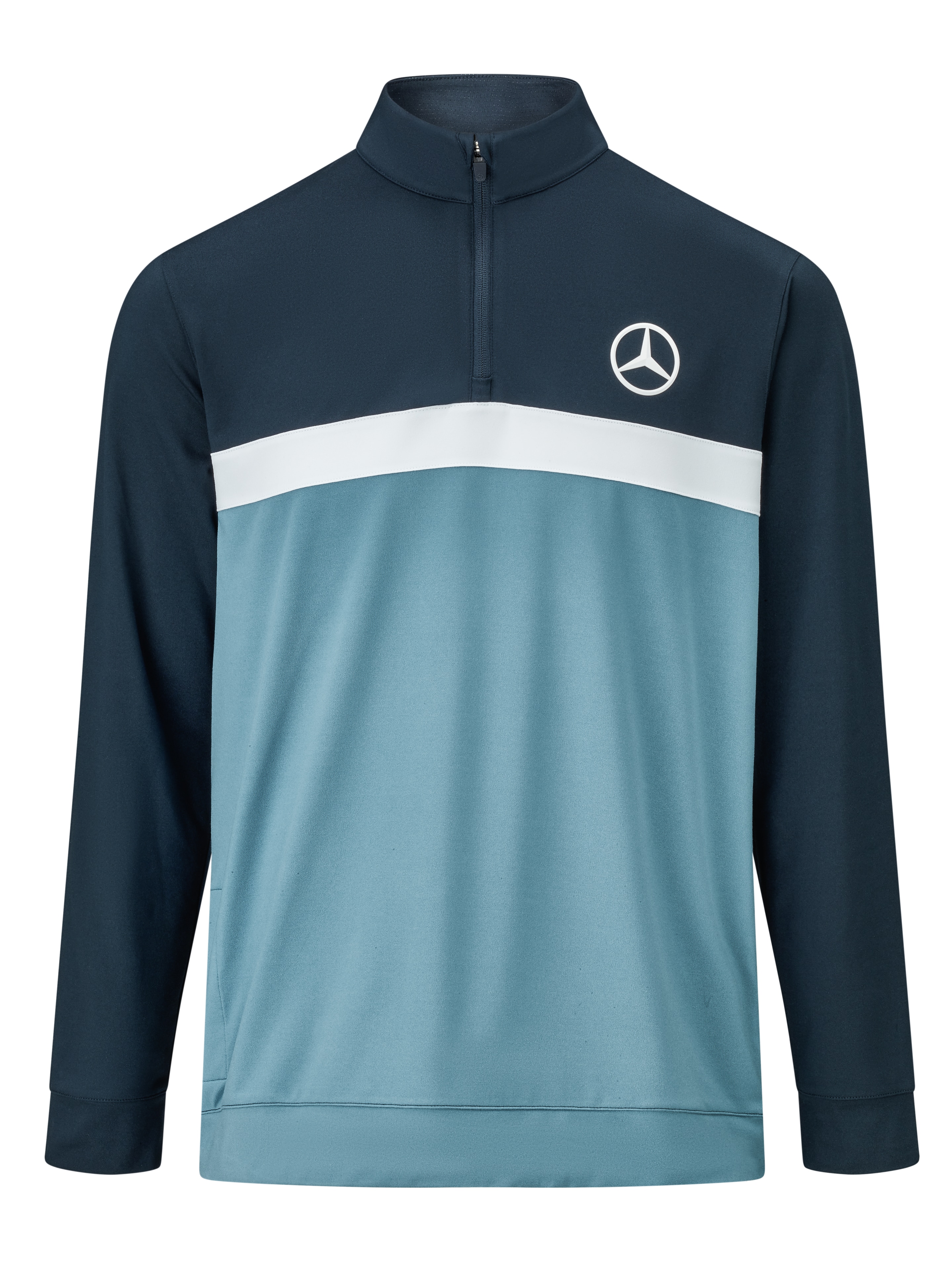 Golfsweater herr, Ren färgblock - navy / Zen Blue / white, M