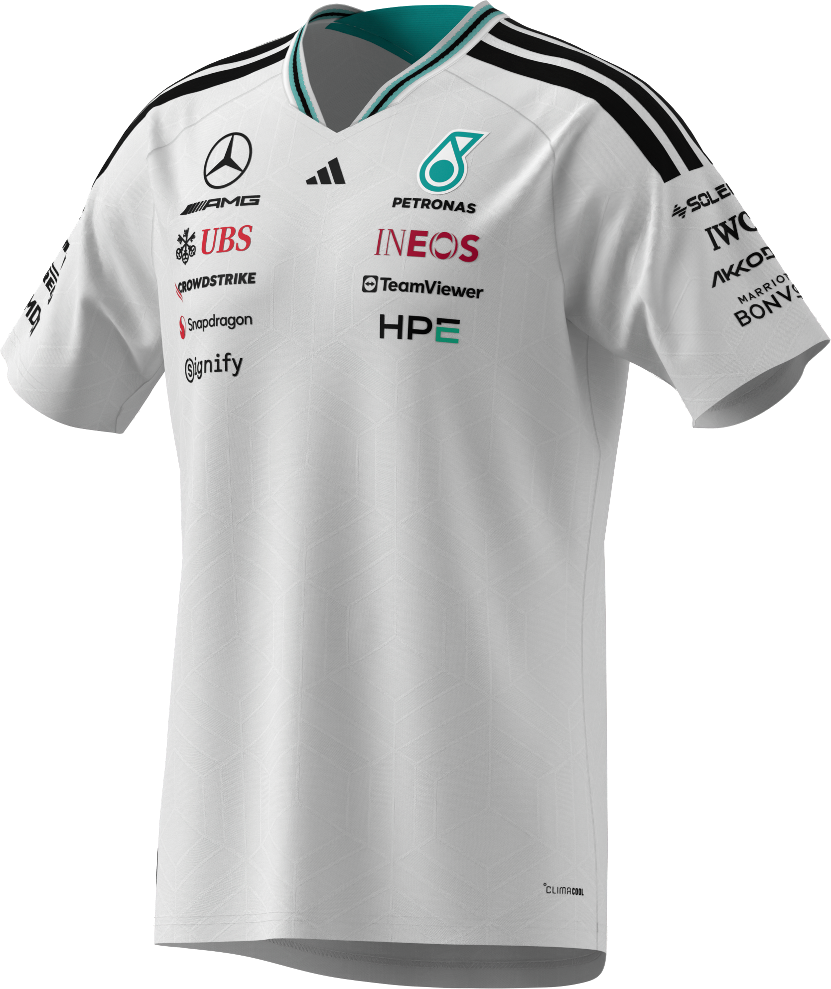 T-shirt herrar, Fahrer Authentic, Mercedes-AMG F1 - vit, L