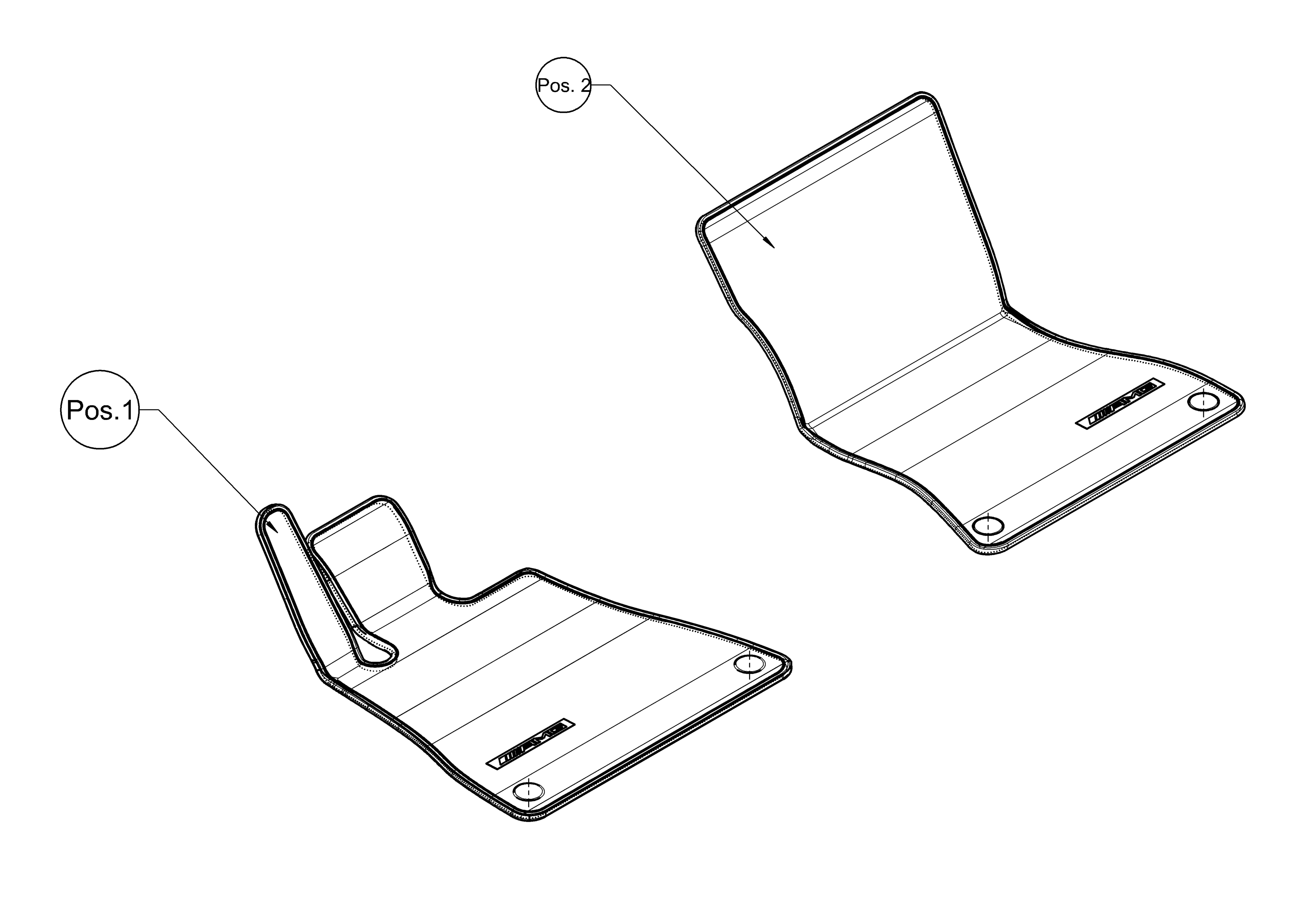AMG bilmattor, Set, 2-delad - Vänsterstyrda bilar, svart