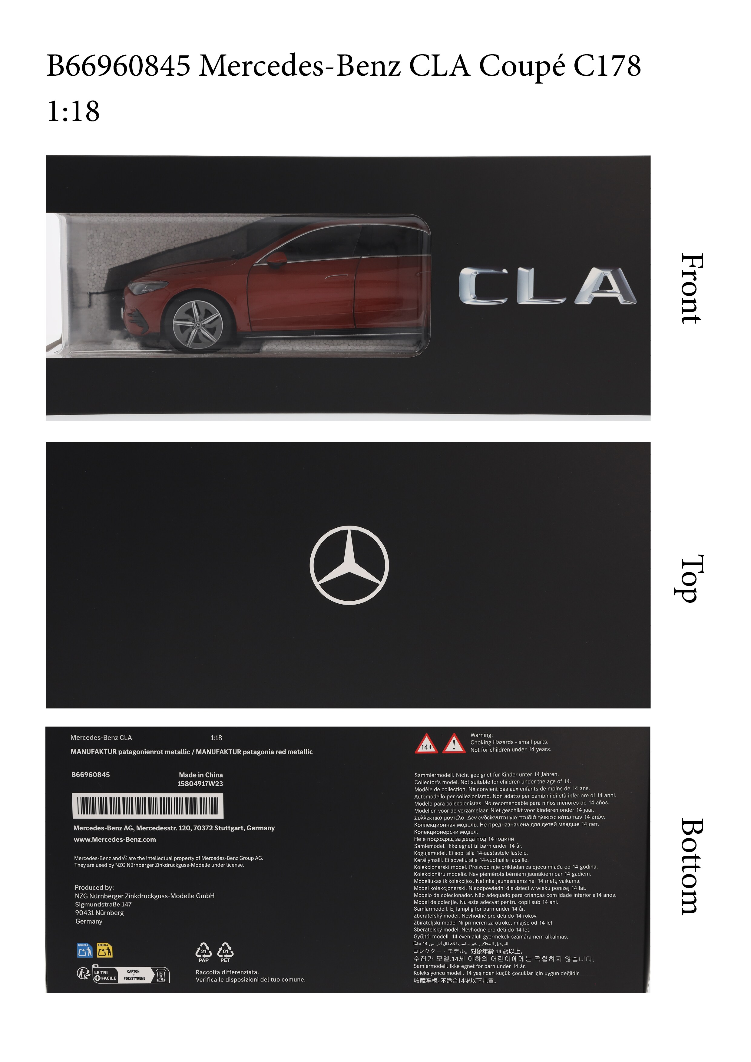 CLA Coupé, C178 - MANUFAKTUR patagonienröd metallic, NZG, 1:18