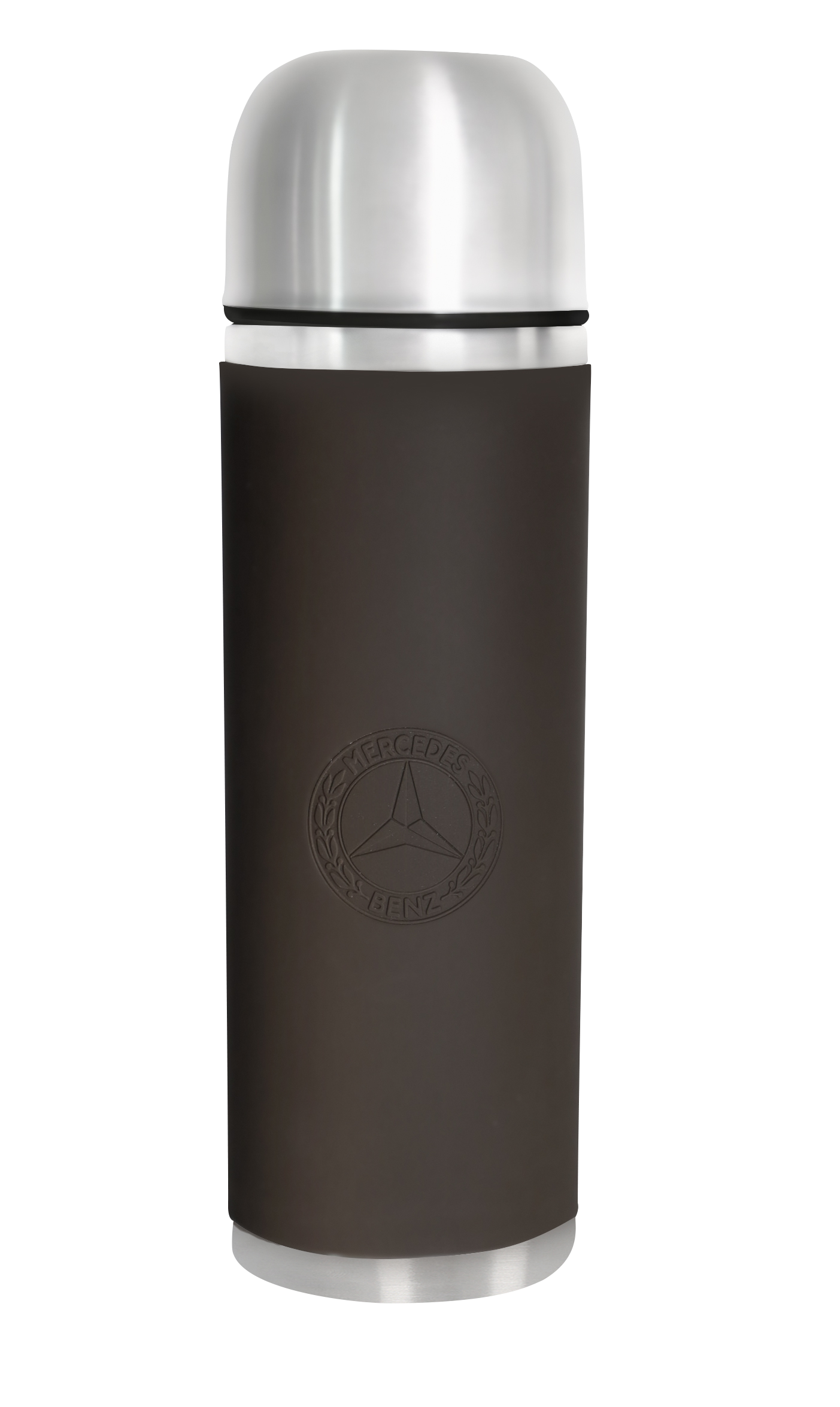 Termosflaska - brun, Rostfritt stål / Silikon / Plast, emsa, 1000 ml