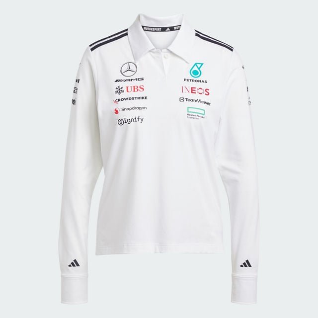 Långärmad pikétröja dam, Team, Mercedes-AMG F1 - vit, XS