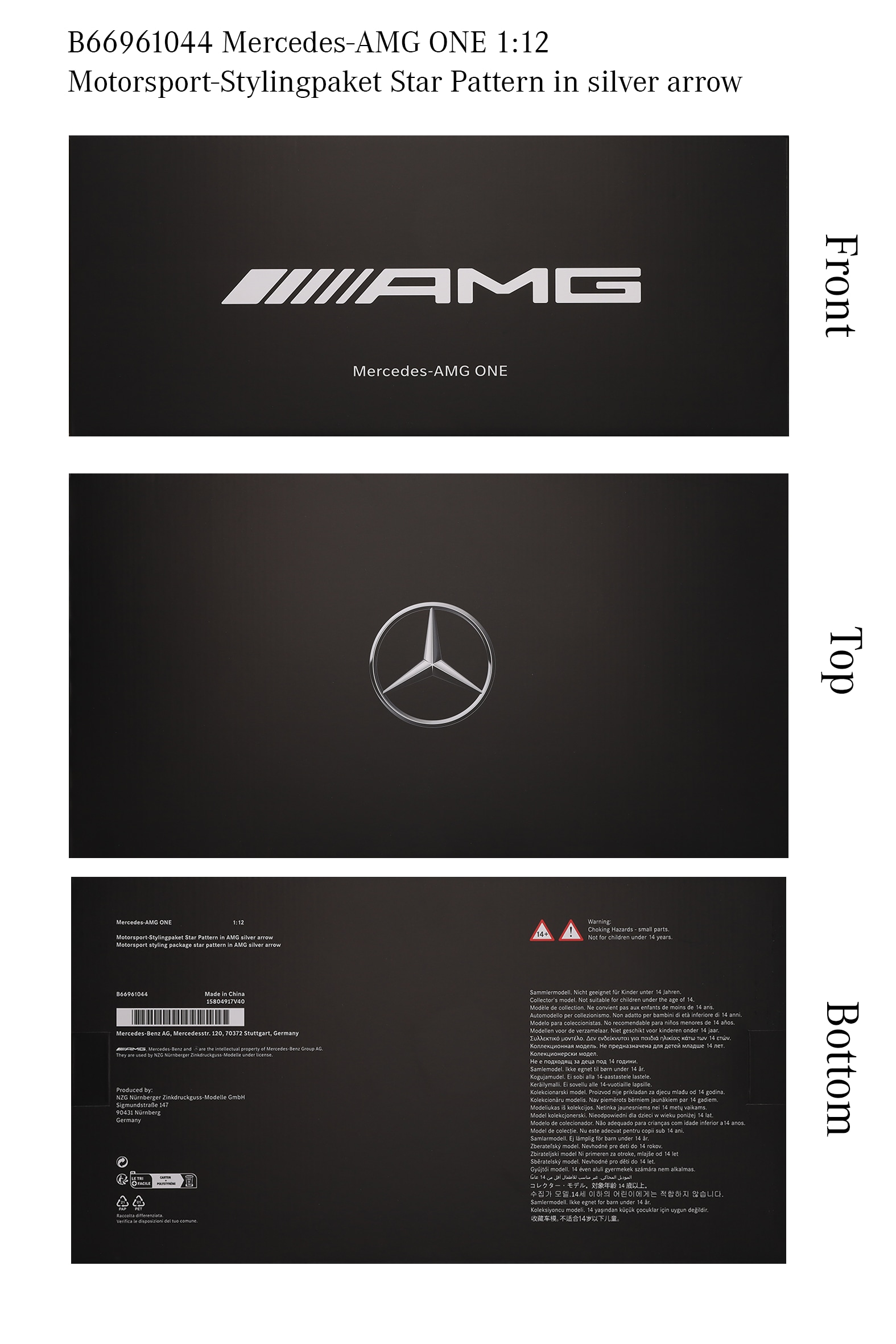 Mercedes-AMG ONE, C298 - silverfärg, NZG, 1:12