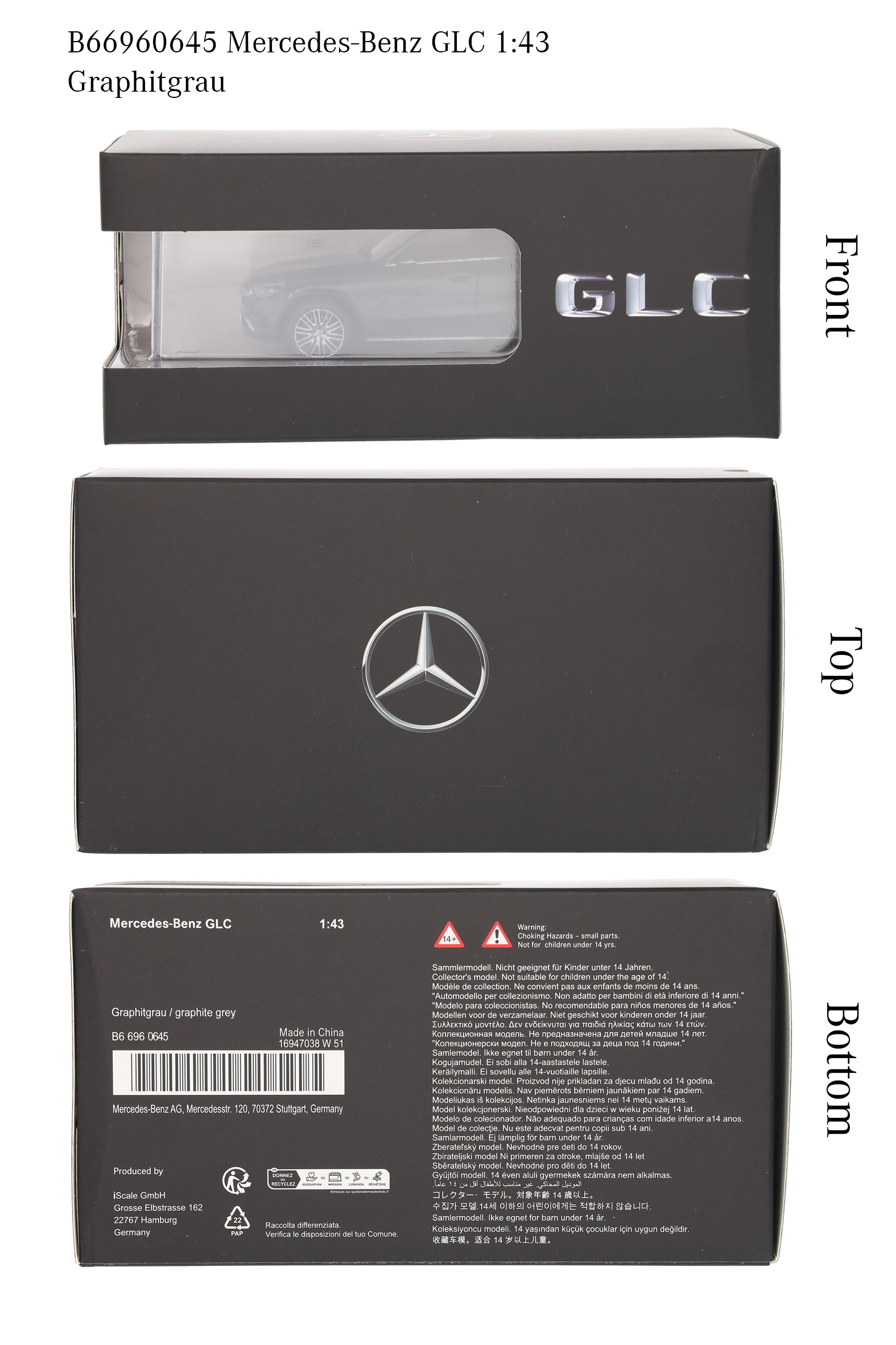 GLC, AVANTGARDE, X254 - grafitgrå, iScale, 1:43