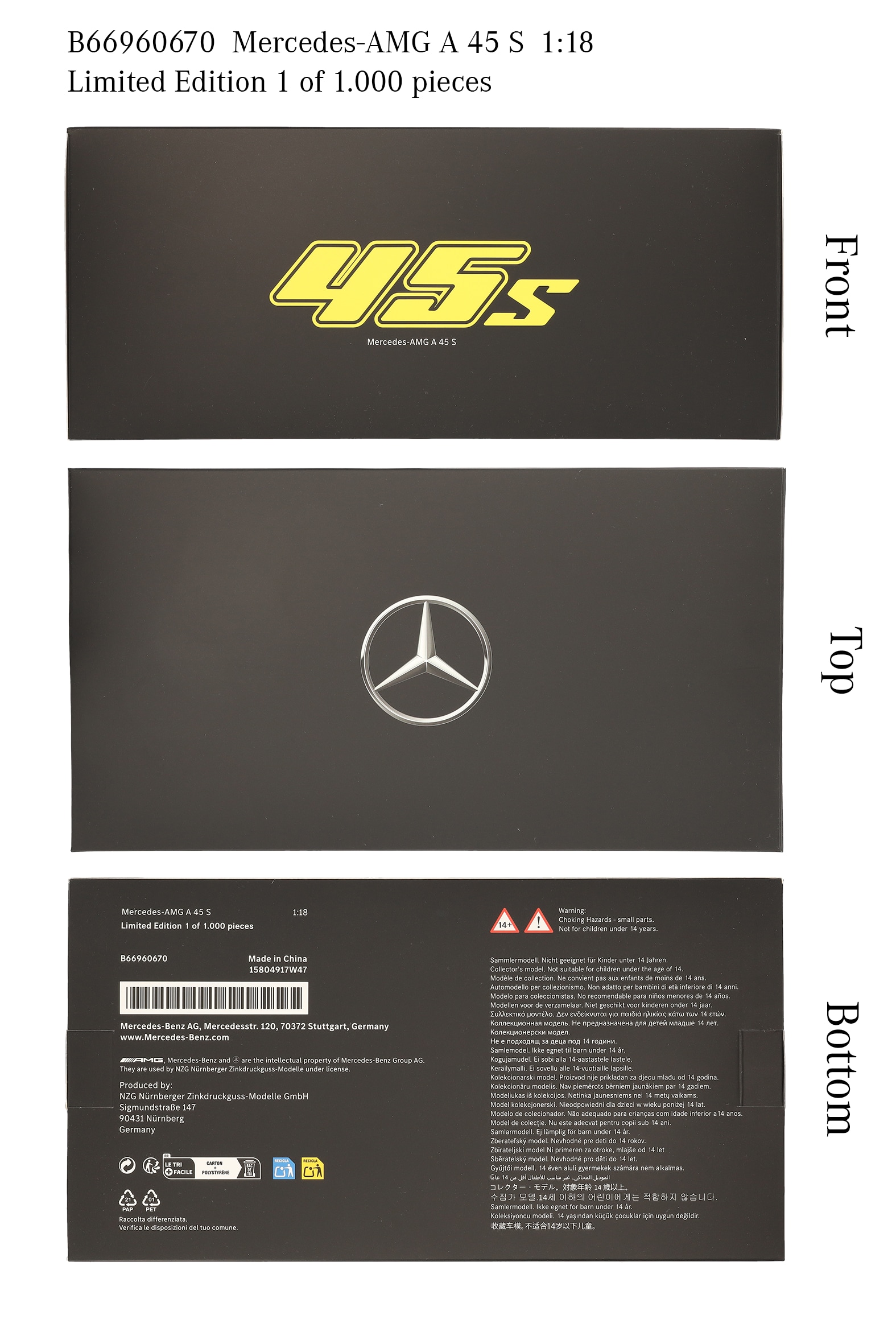 Mercedes-AMG A 45 S 4MATIC  - green ljus magno, NZG, 1:18