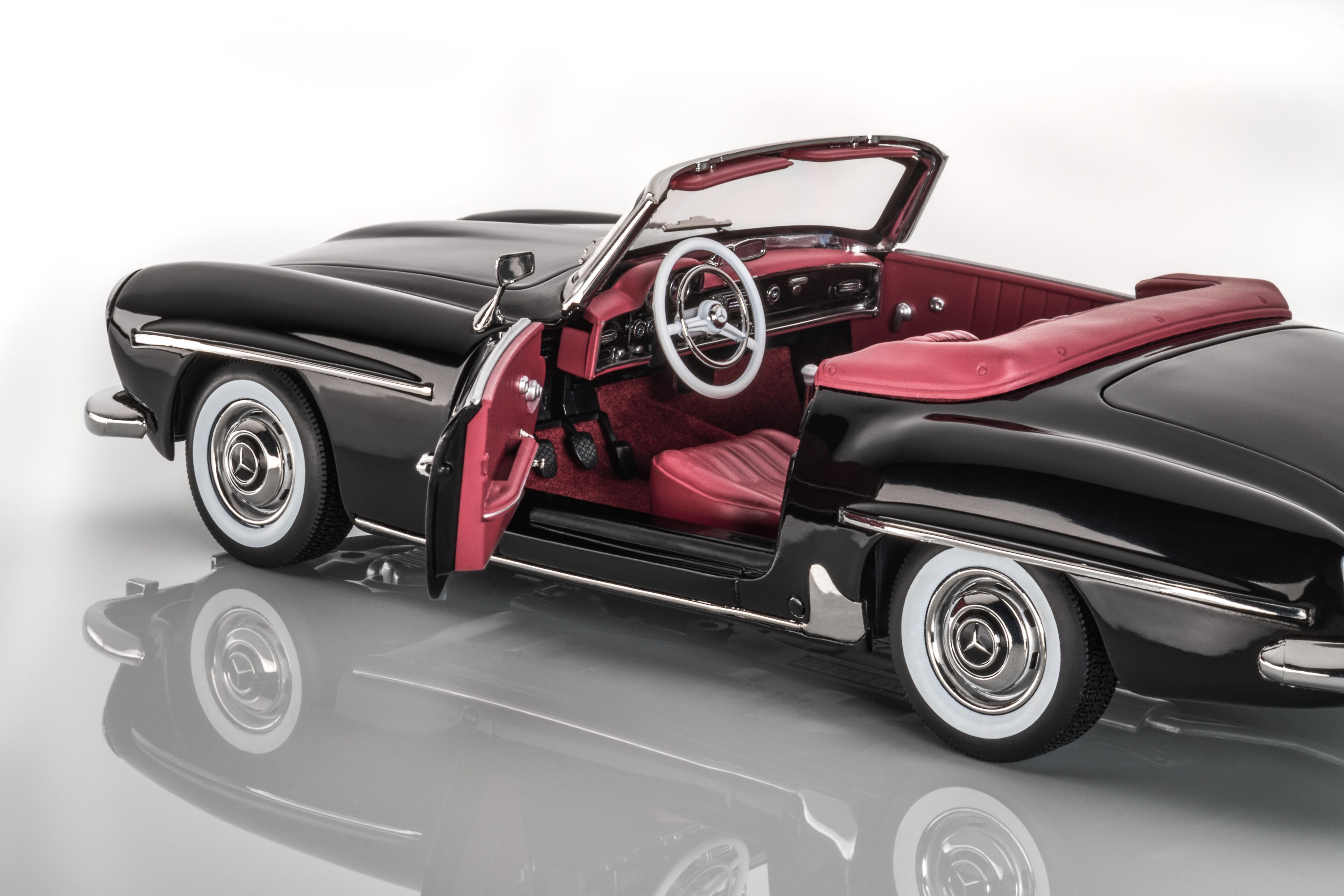 190 SL Roadster W 121 (1954–1963) - svart, Norev, 1:18