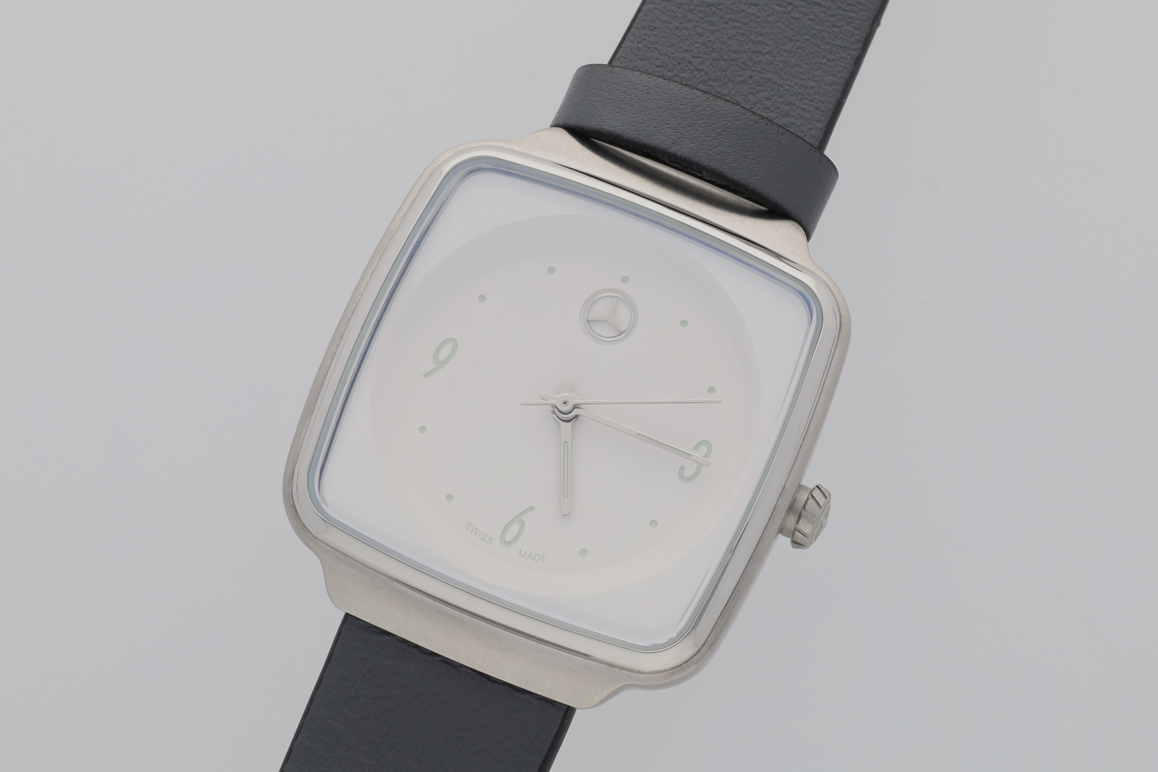 Armbandsur dam, Modern - vit / antracit / svart, Rostfritt stål / Kalvskinn