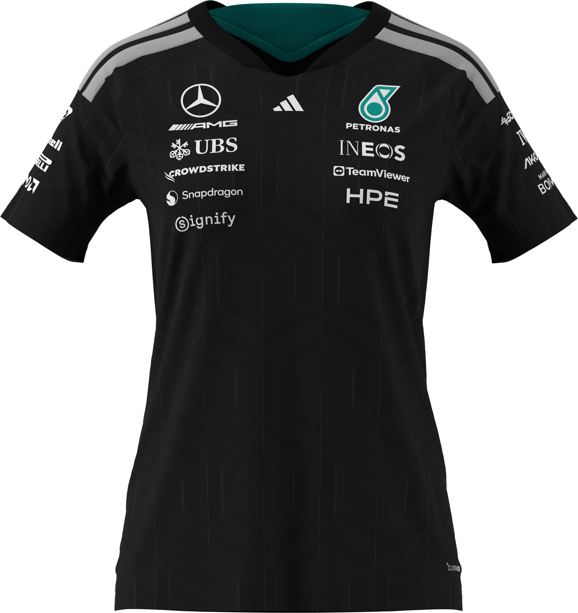T-shirt dam, Förare, Mercedes-AMG F1 - svart, L