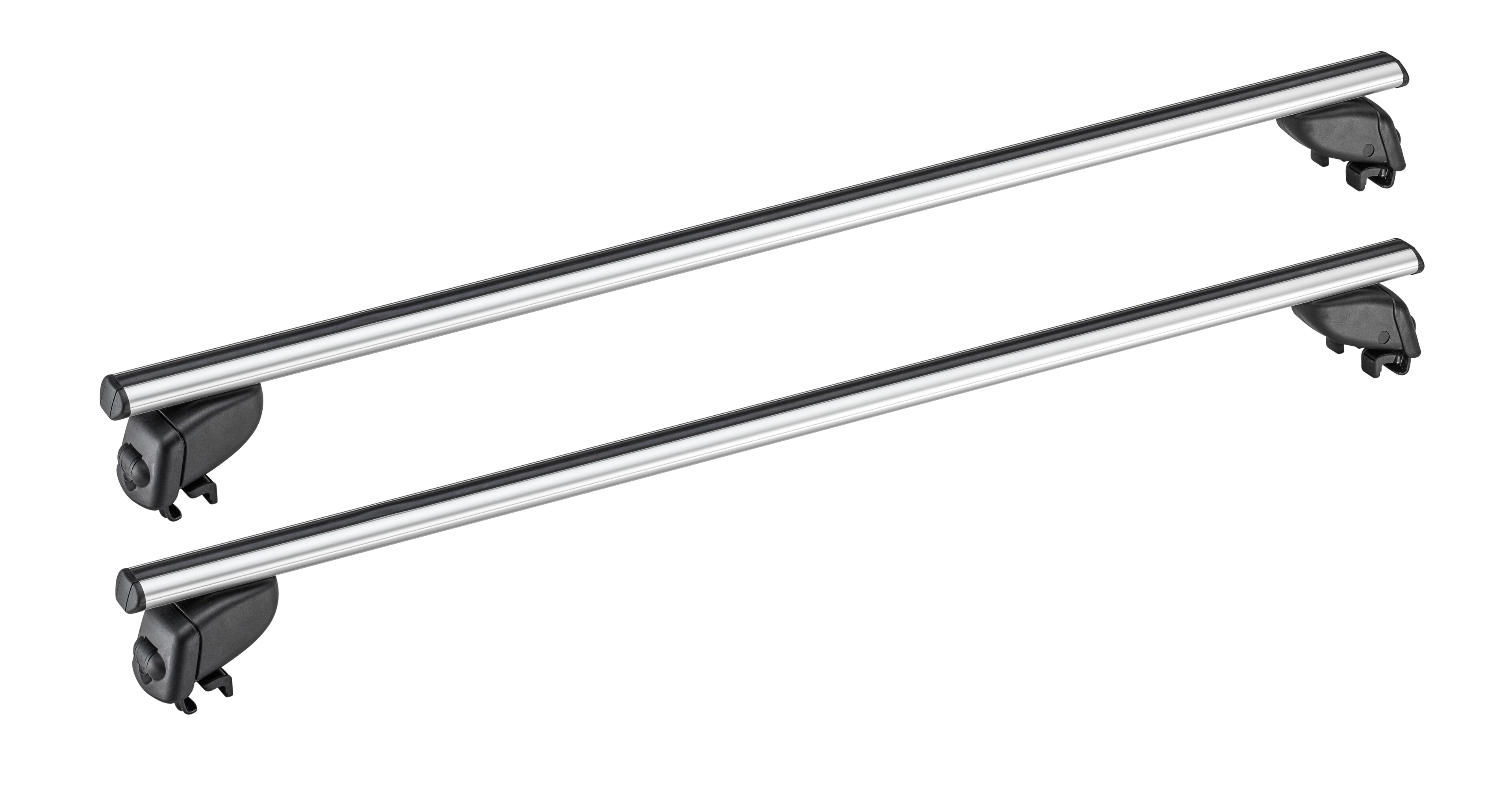 Relinghållare Alustyle, två tvärbågar - Aluminium / Plast, silverfärg / svart