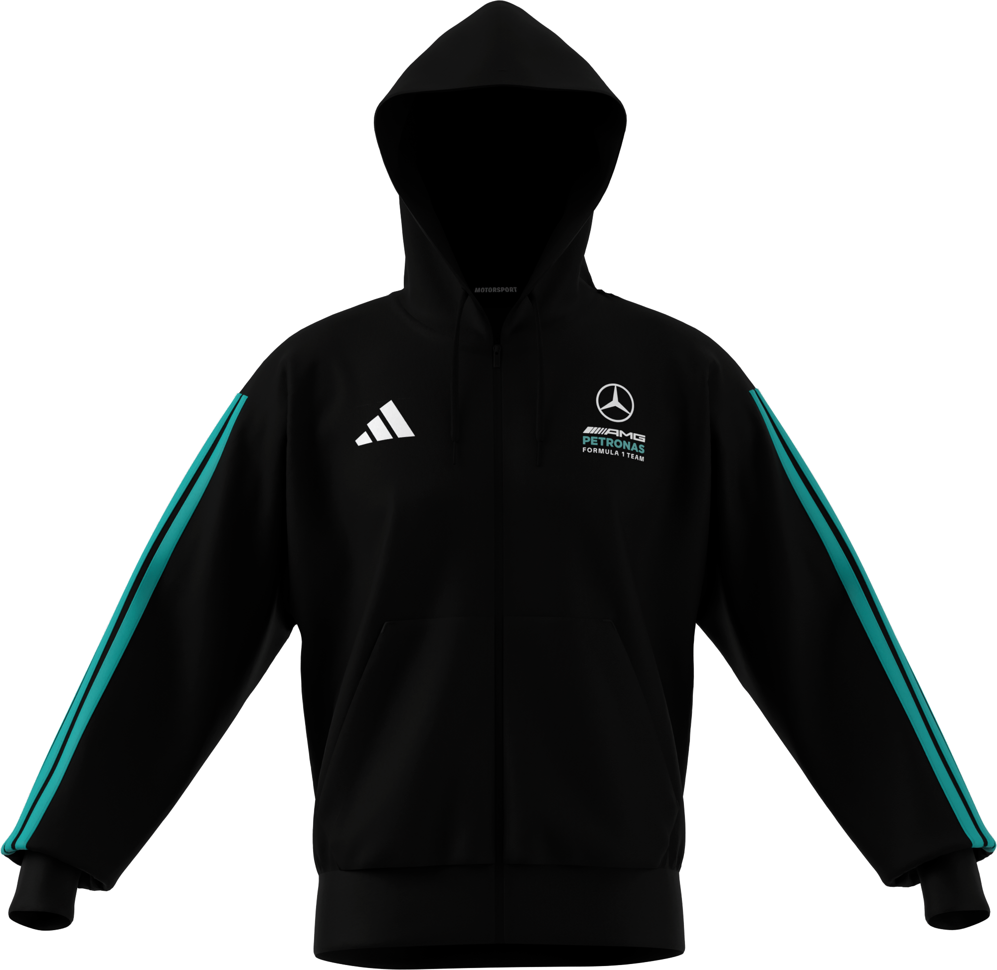 Sweatjacka, herrar, Mercedes-AMG F1 - svart, XXL