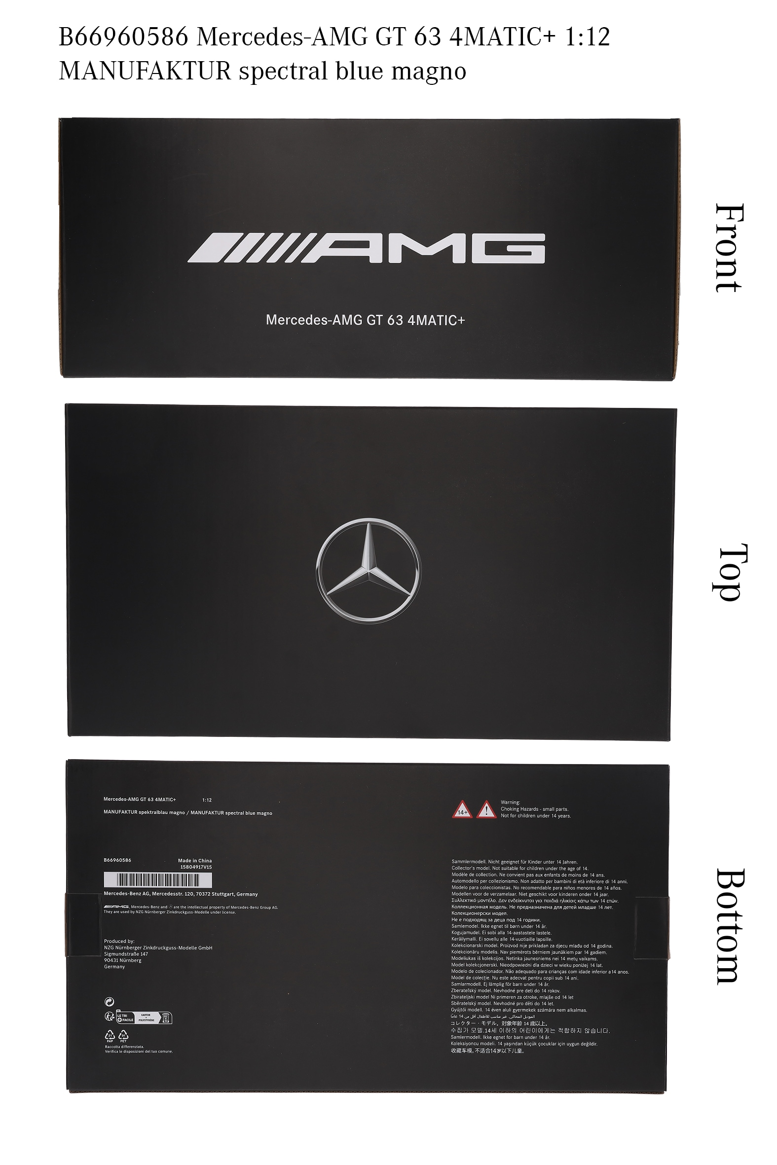 Mercedes-AMG GT 63 S 4MATIC+ - MANUFAKTUR spektralblå magno, NZG, 1:12