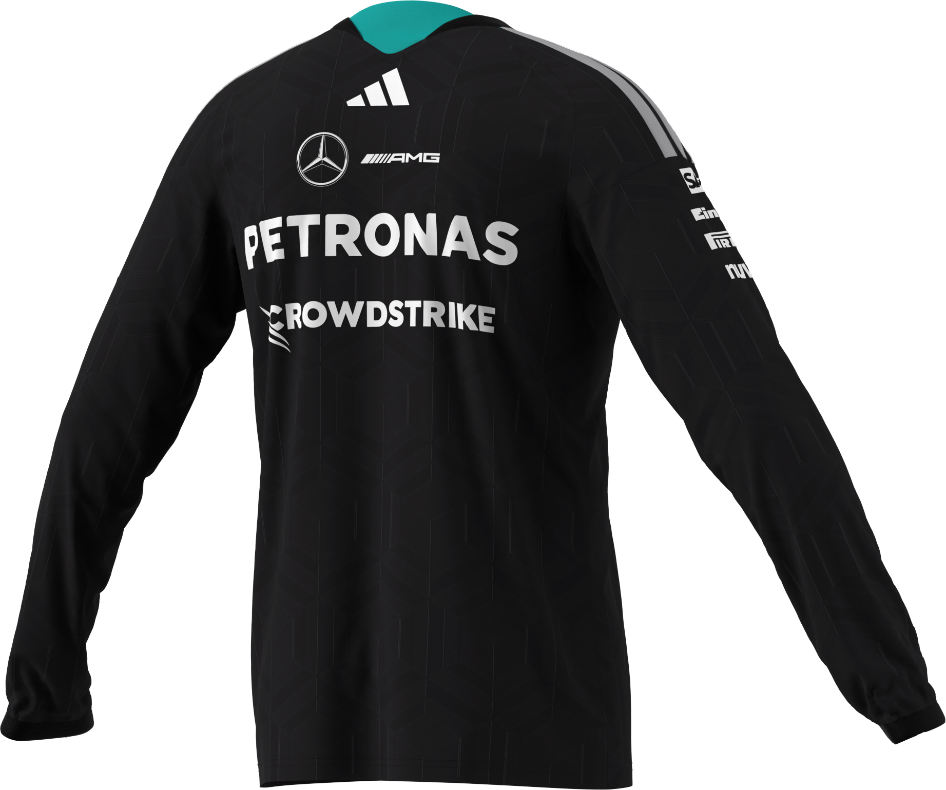 Långärmad herr, Förare, Mercedes-AMG F1 - svart, XS