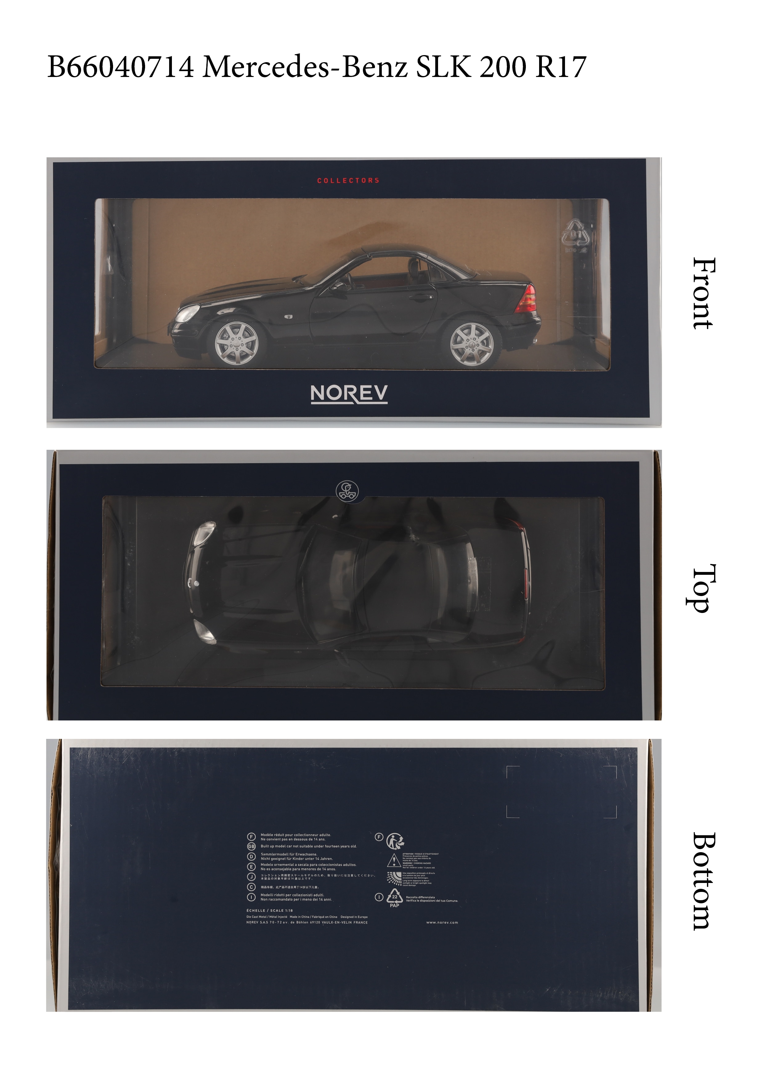 SLK 200 Roadster R170 (1996-2000) - svart, Norev, 1:18