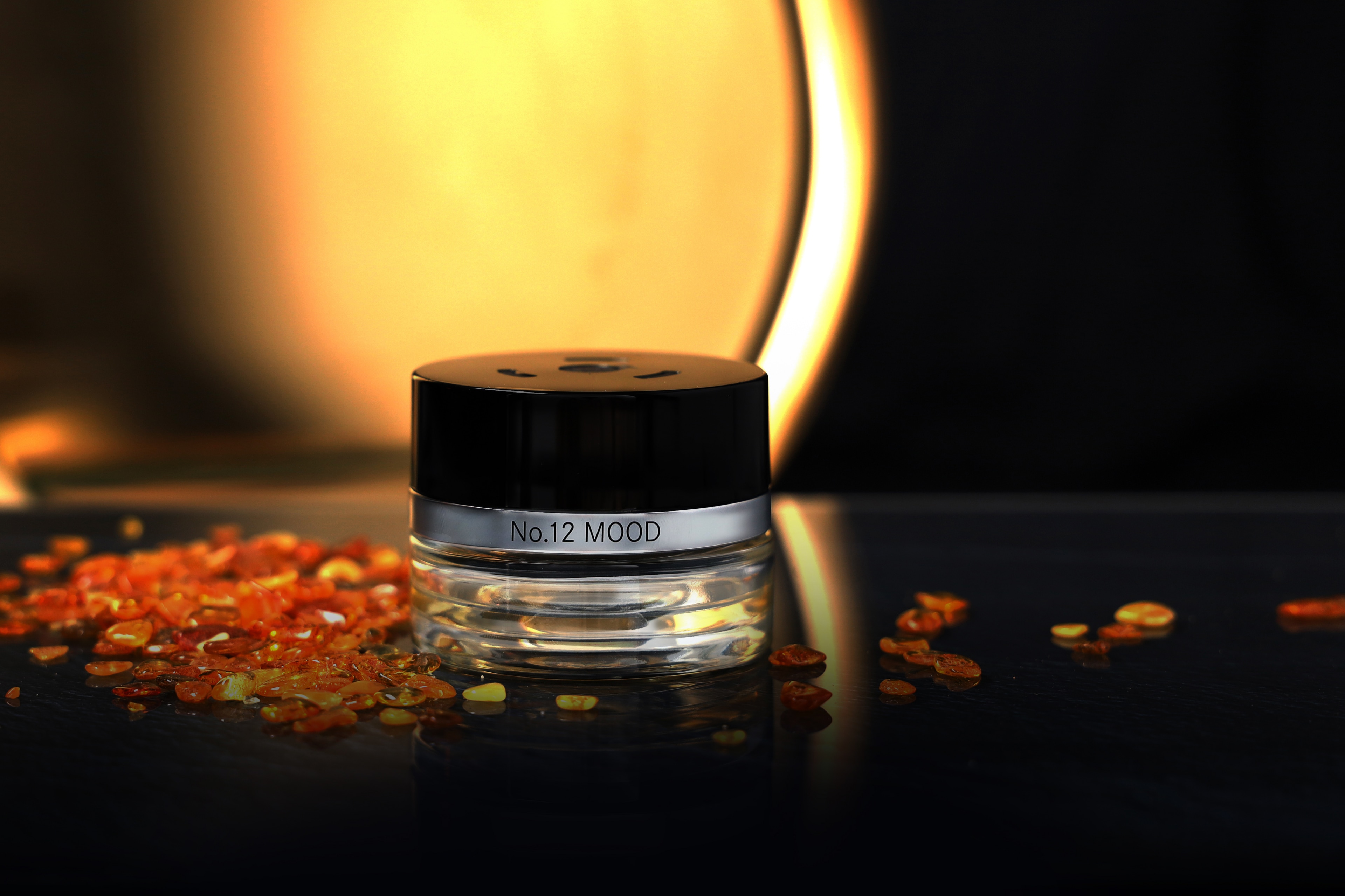 Parfymflaska, Nr 12 MOOD - transparent / svart, Glas, 15 ml
