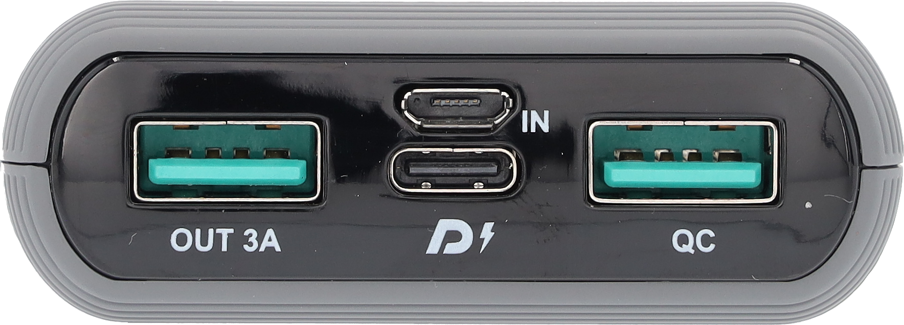 Powerbank, 10 000 mAh - grå, Plast