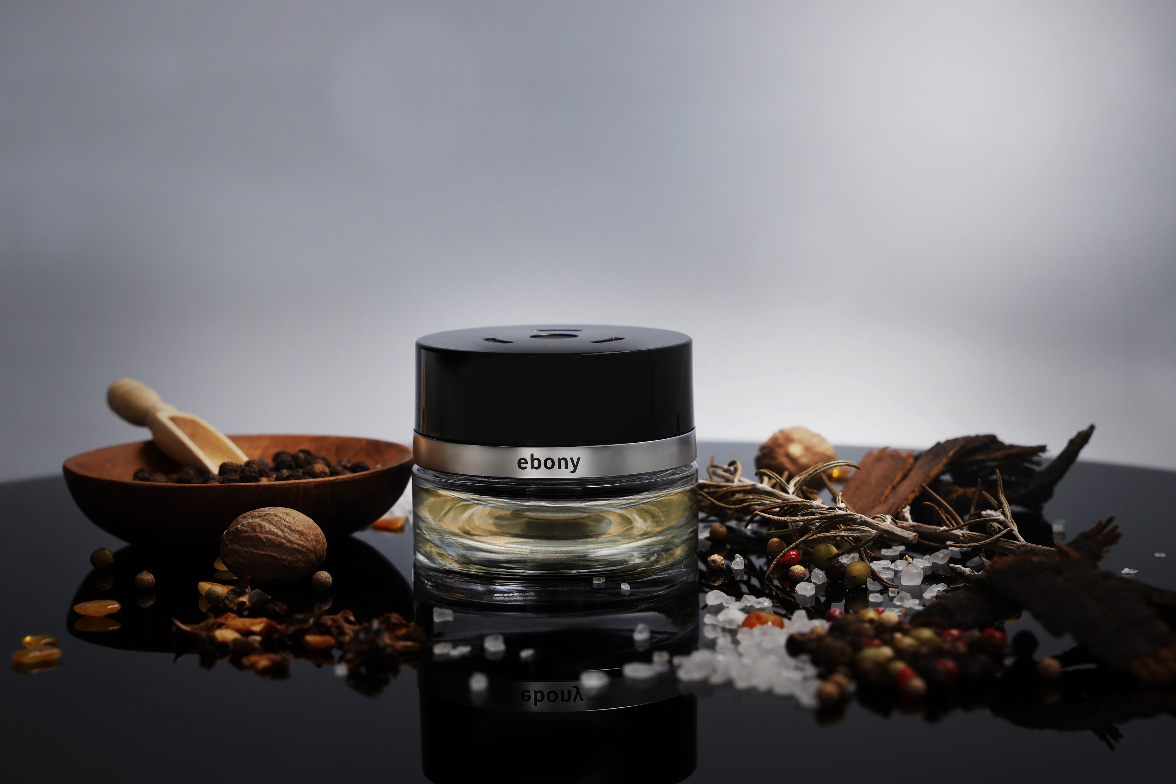 Parfymflaska, Nr12 MOOD ebenholts, Nr12 MOOD ebenholts - transparent / svart, Glas, 15 ml