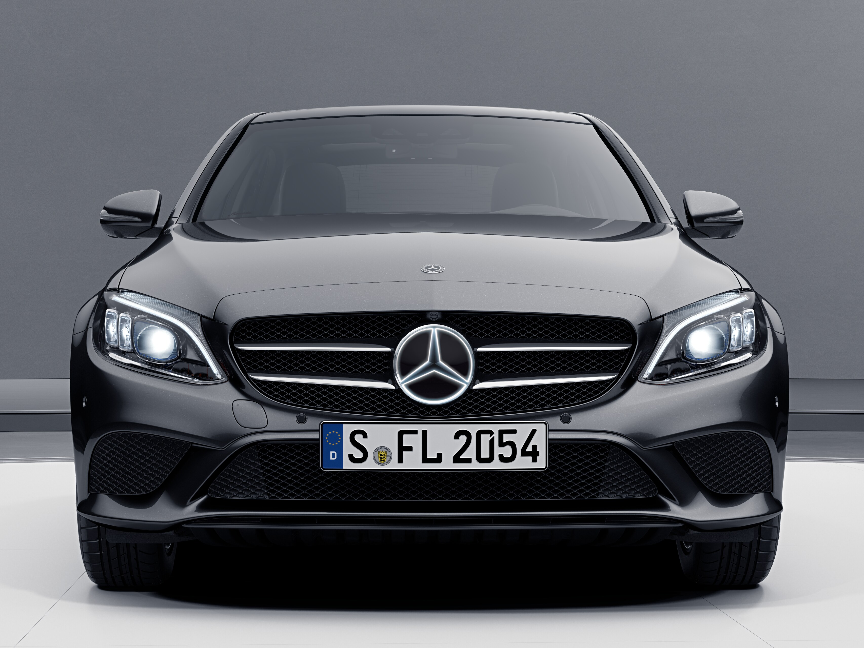 Mercedes-stjärna, belyst, Dekordel - krom