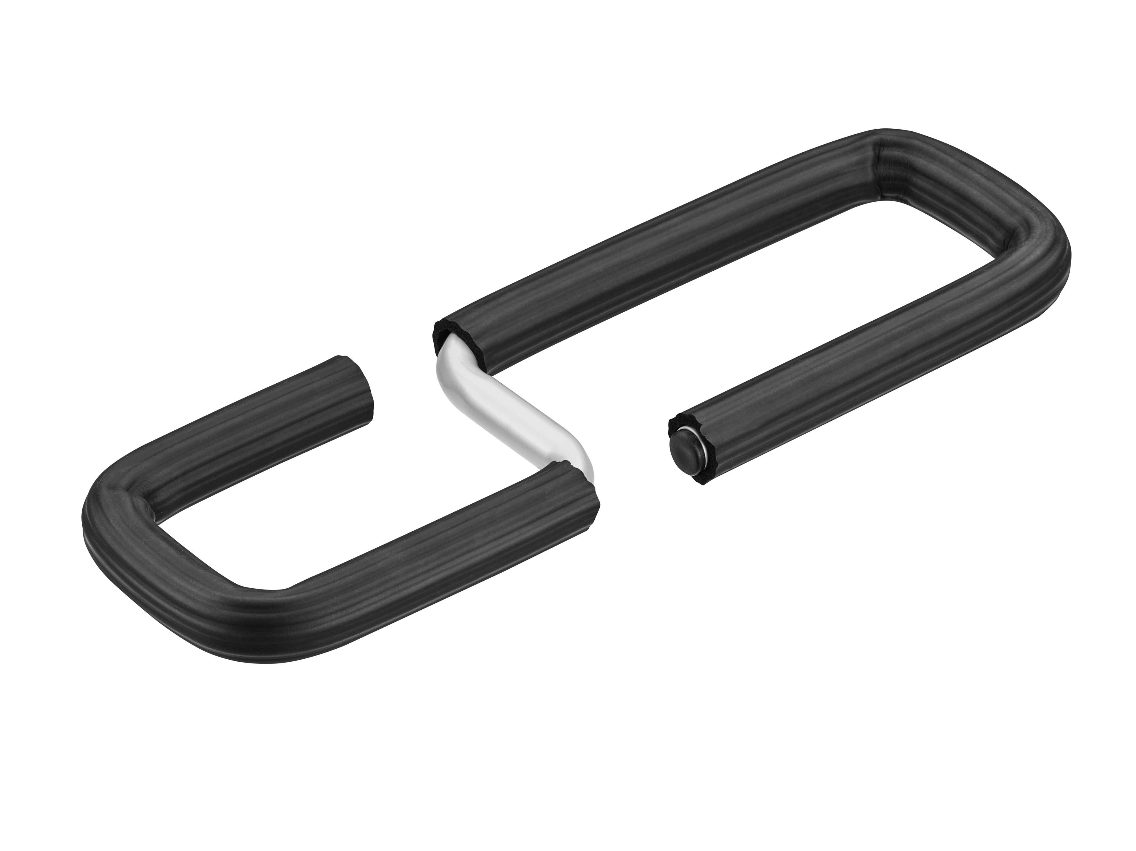 Steghållare, Adapter - Stål / Gummi, svart / silverfärg