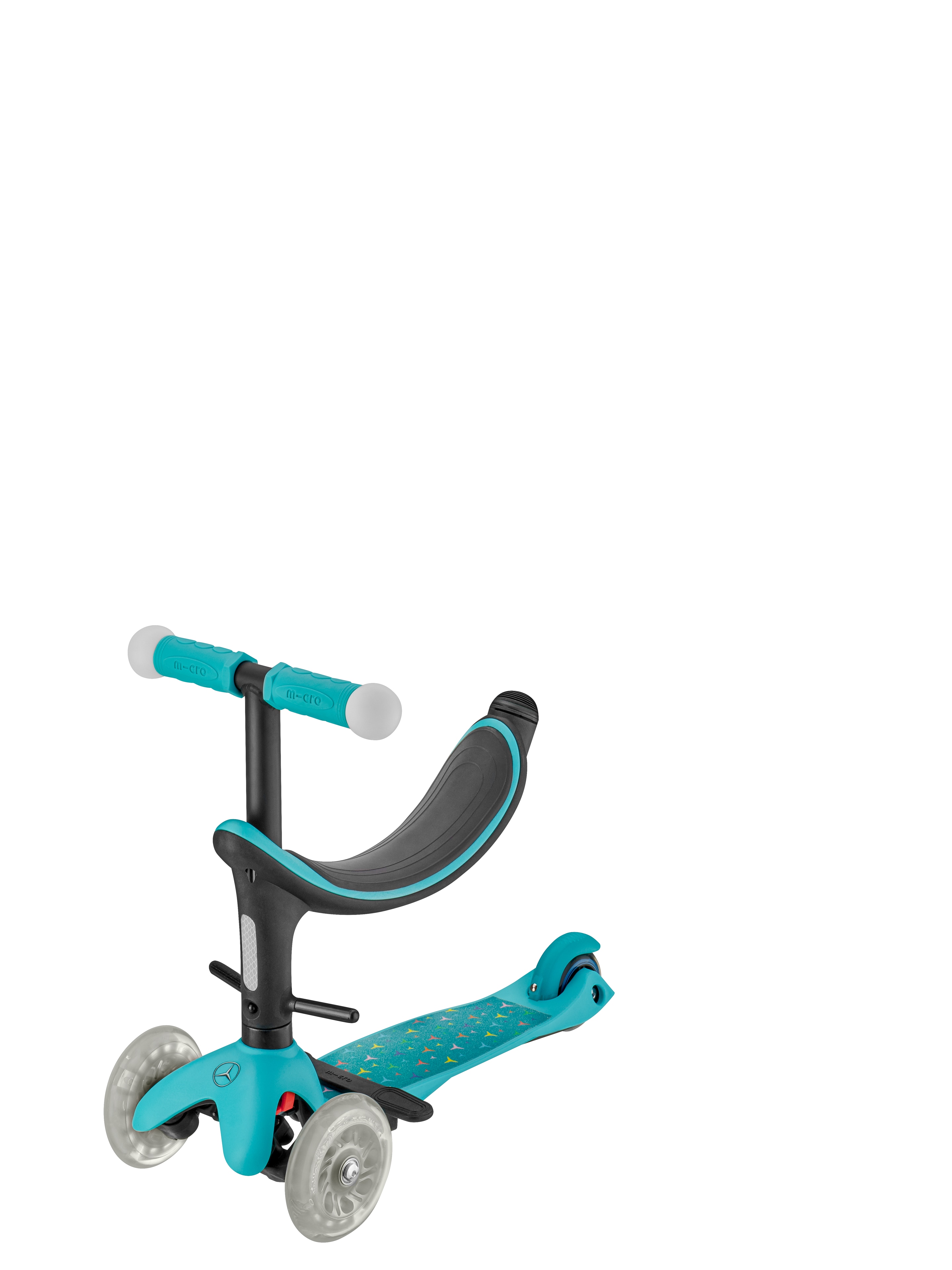 Sparkcykel barn, 4 i 1 - mint / svart, Aluminium / Plast, Micro Mobility