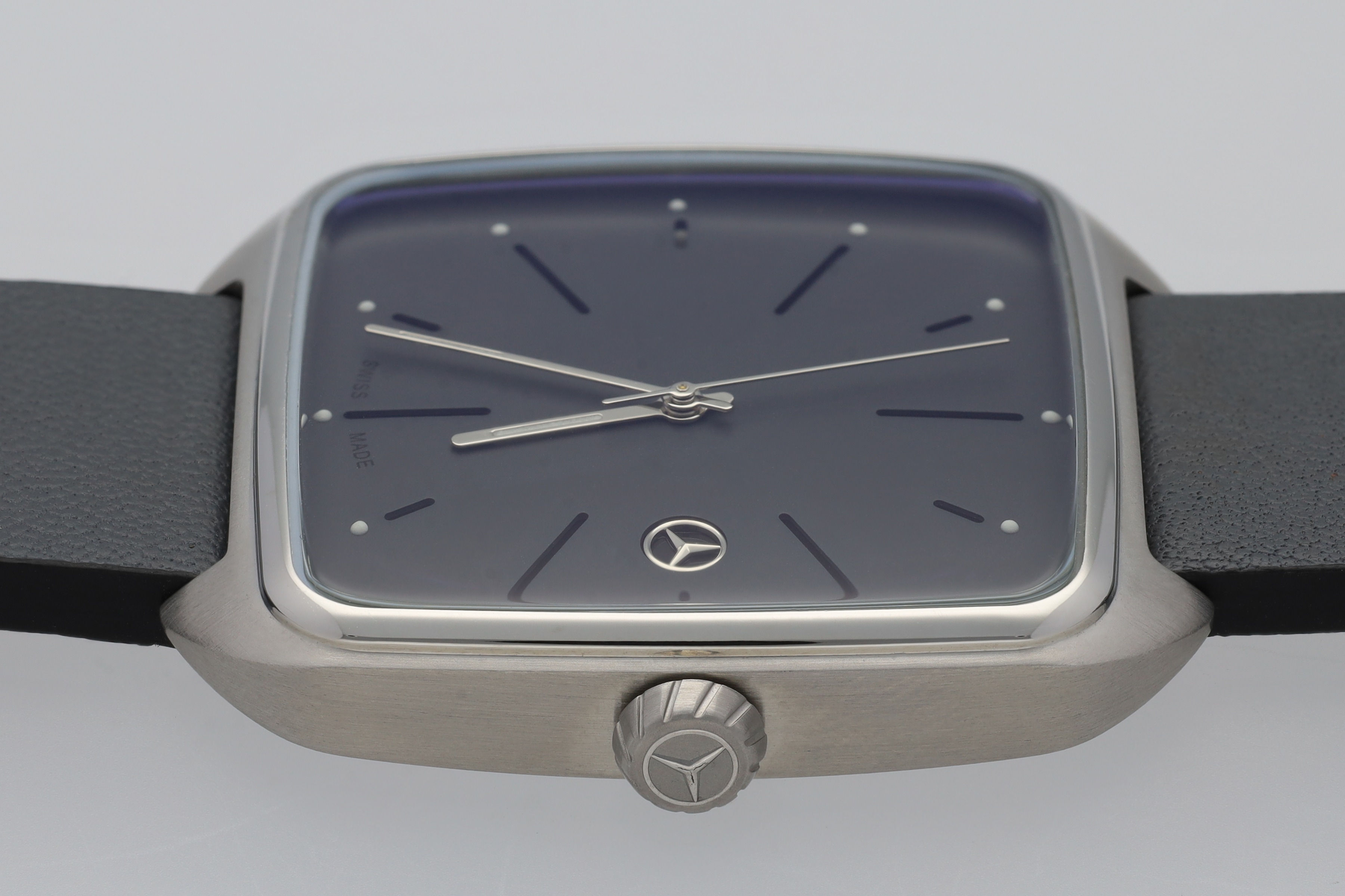 Armbandsur herr, Modern - antracit / silverfärg / svart, Rostfritt stål / Kalvskinn