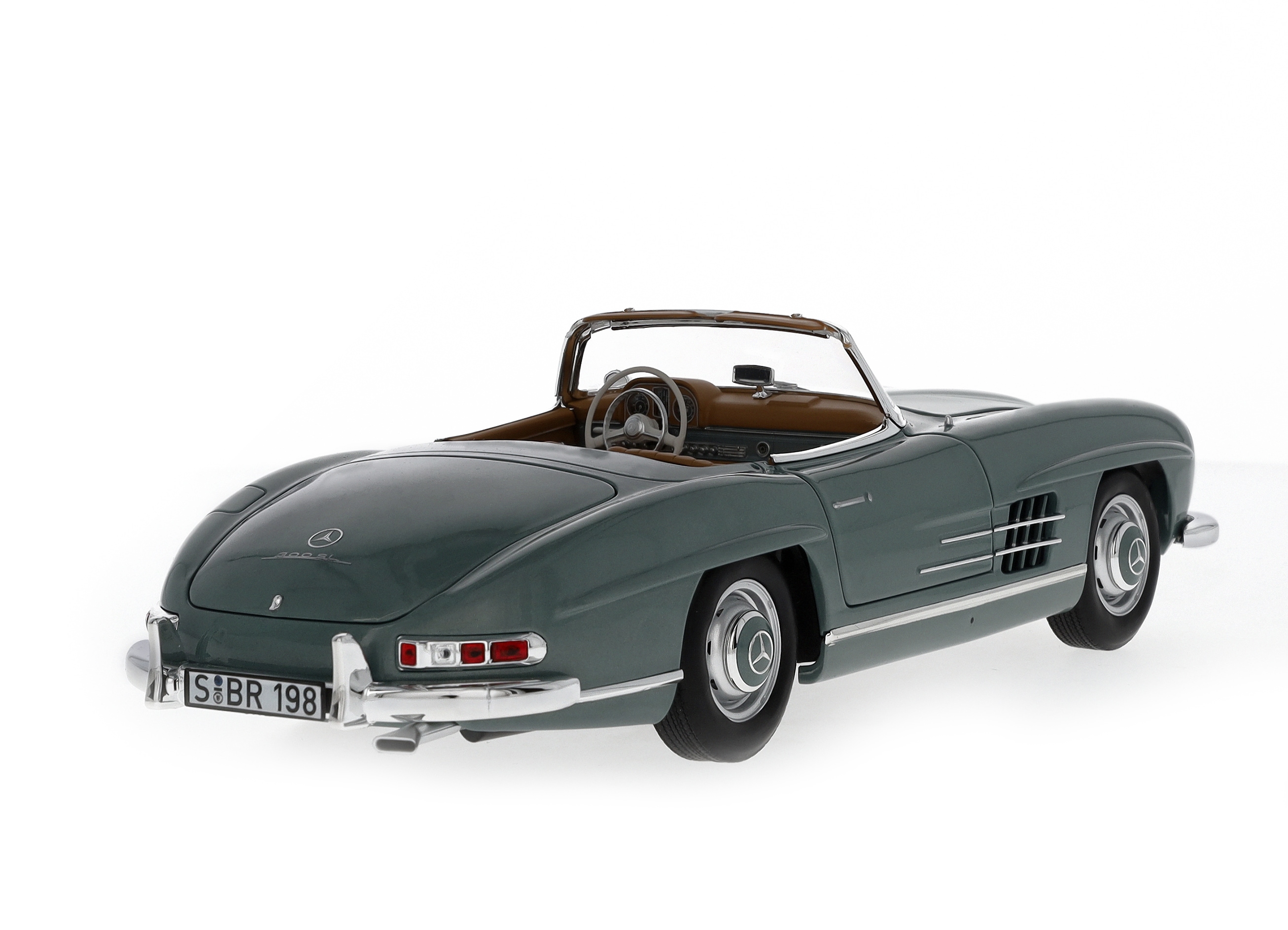 300 SL Roadster W 198 II (1957–1963) - ljusgrön, Norev, 1:18