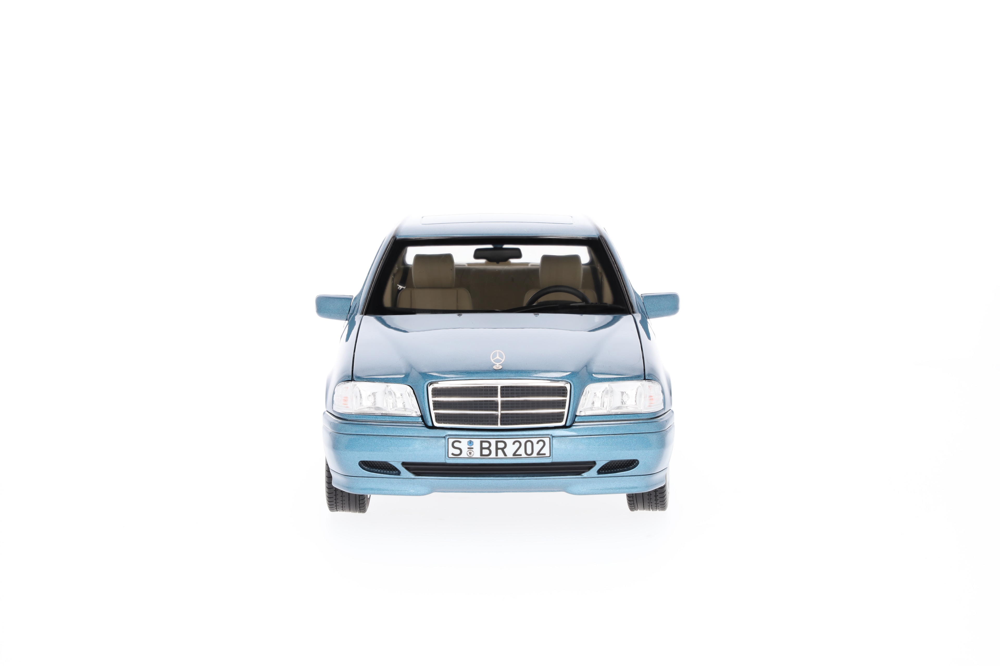 C 200 Sedan W 202 (1997–2001) - akvamarinblå, Norev, 1:18