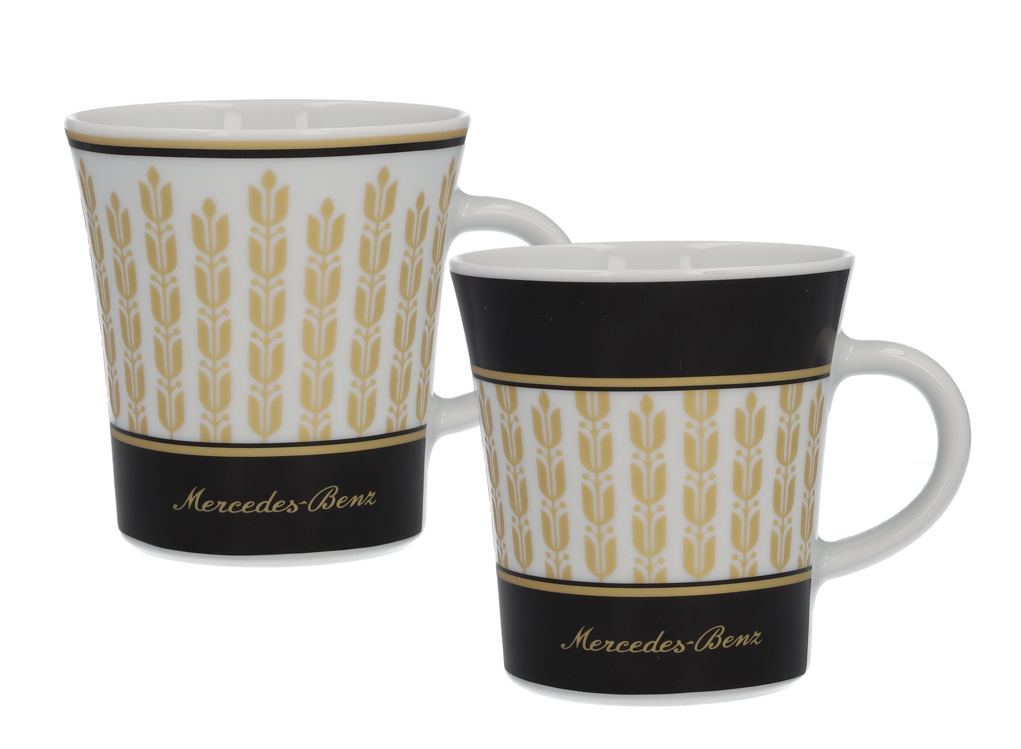 Kaffemugg - svart / vit / guldfärgad, Porslin, 300 ml, Kahla