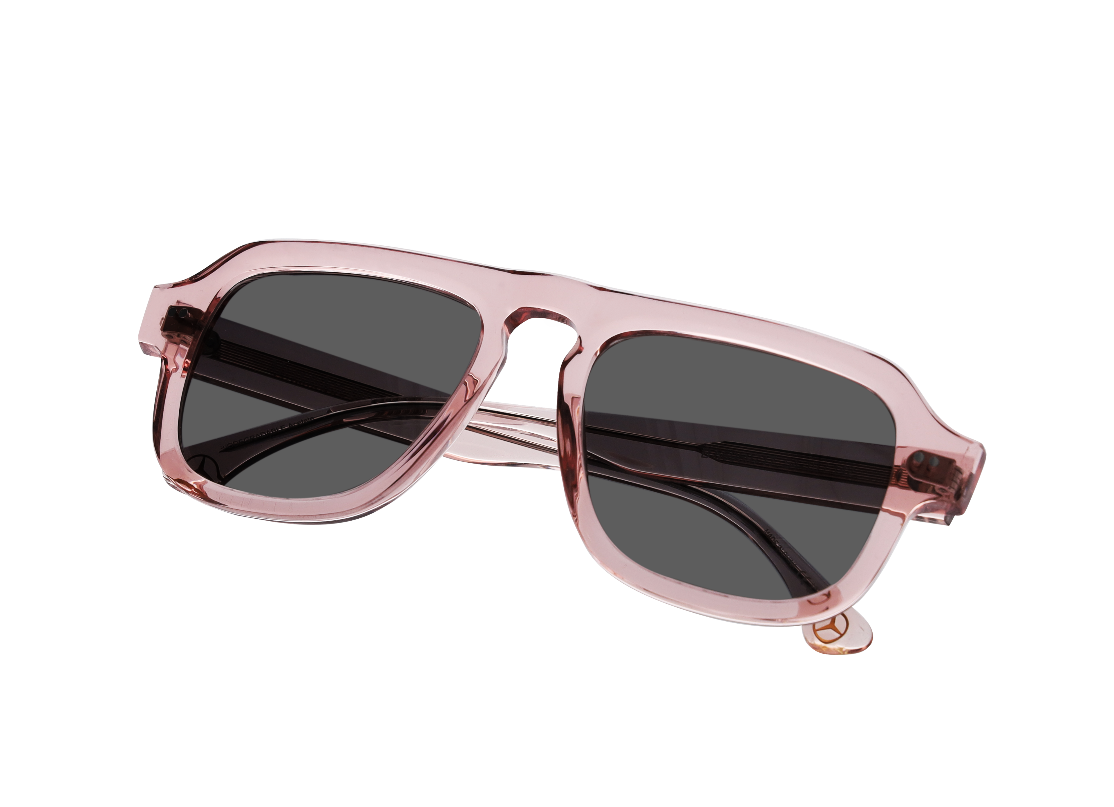 Solglasögon, Unisex - roséguld / bronsfärg, Acetat, transparent