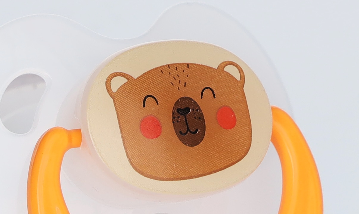 Napp, Skog - vit genomskinlig / orange, Plast / Silikon, BABY-NOVA